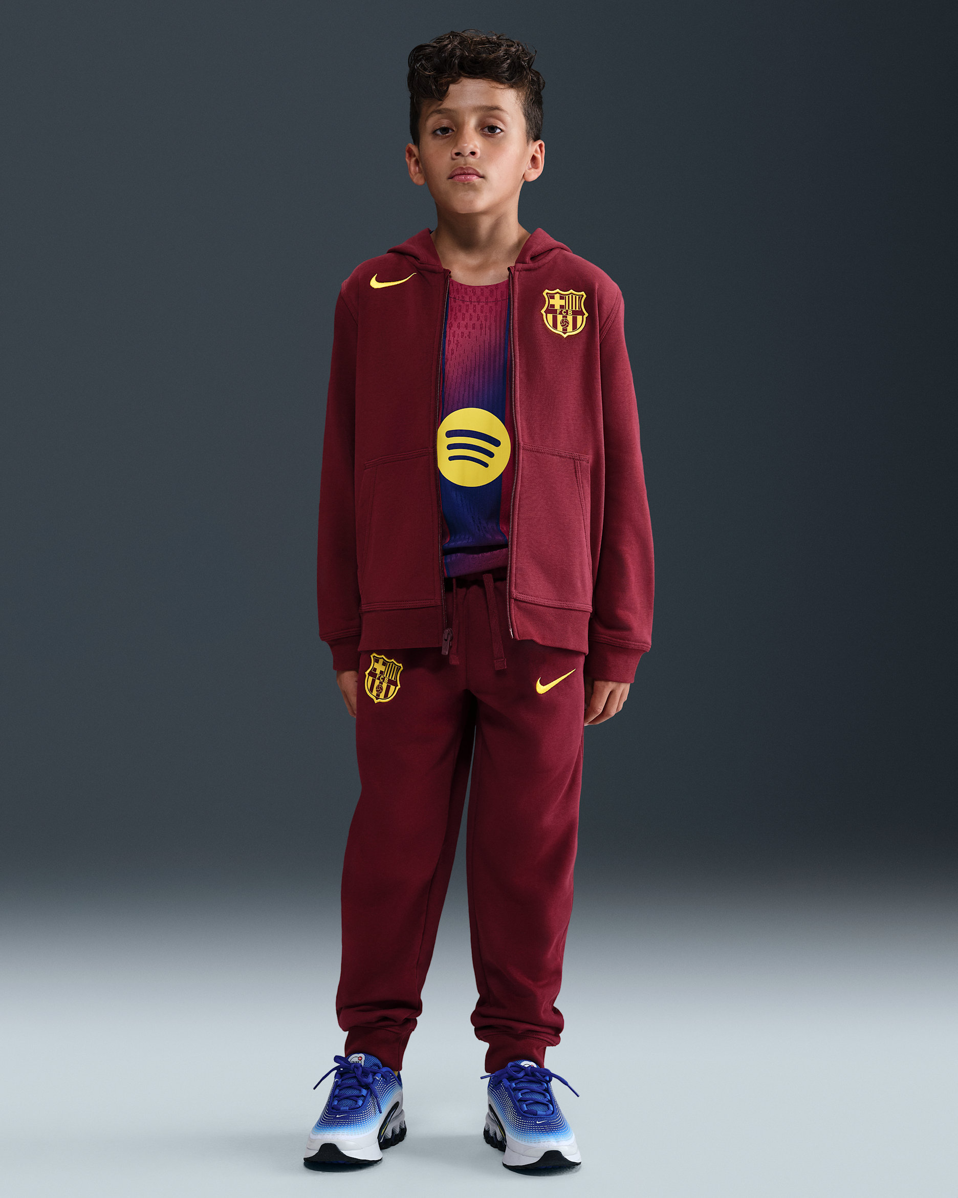 F.C. Barcelona Club Fourth Older Kids' (Boys') Nike Football Joggers - Team Red/Opti Yellow