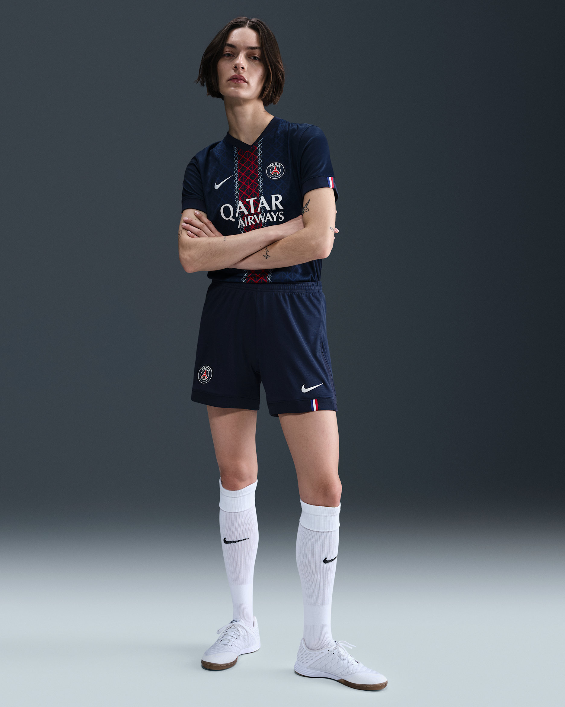Paris Saint-Germain 2025/26 Stadium Home Women's Nike Dri-FIT Football Replica Shorts - Midnight Navy/White