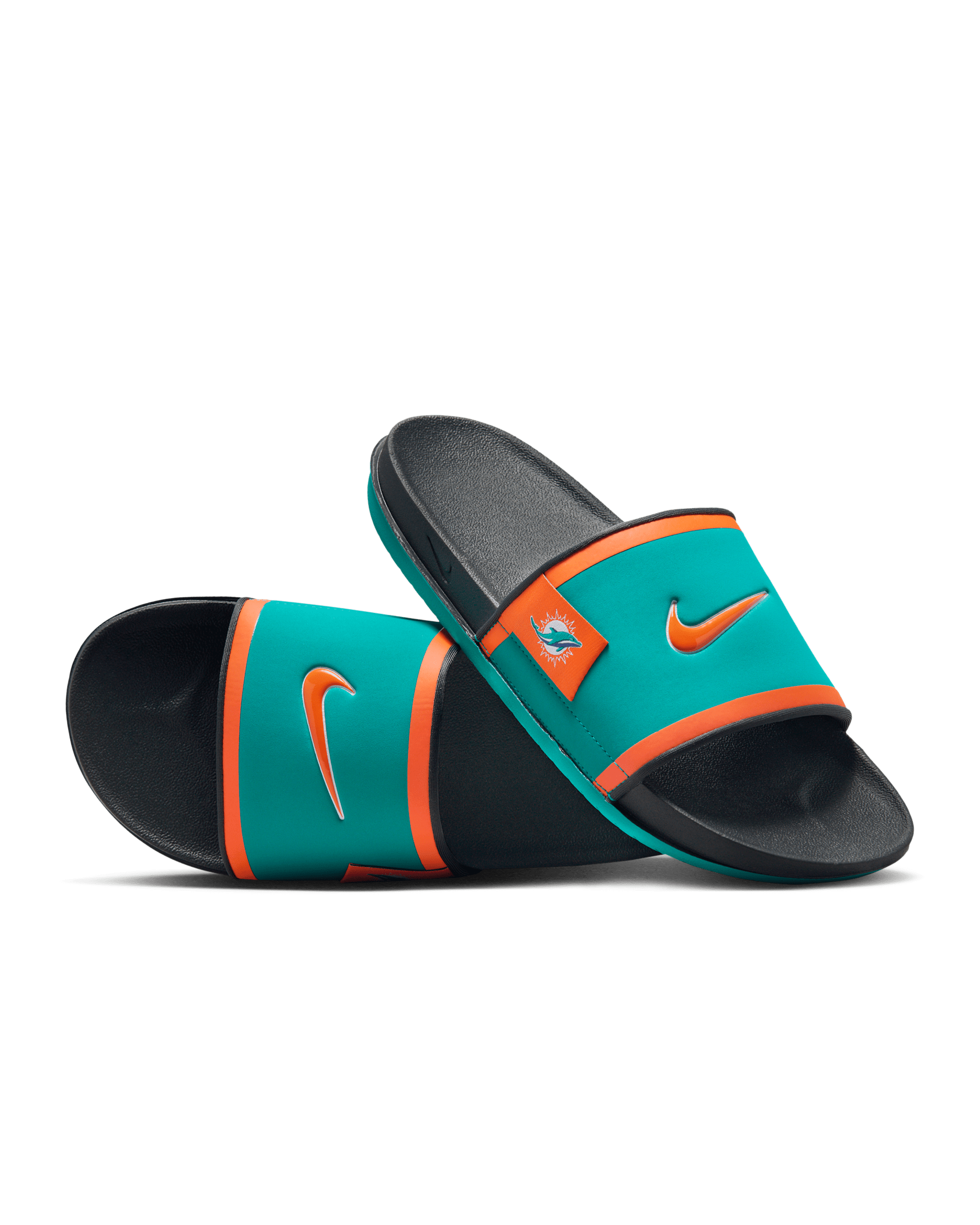 Nike Offcourt (Miami Dolphins) Offcourt Slides - Turbo Green/Dark Smoke Grey/Brilliant Orange