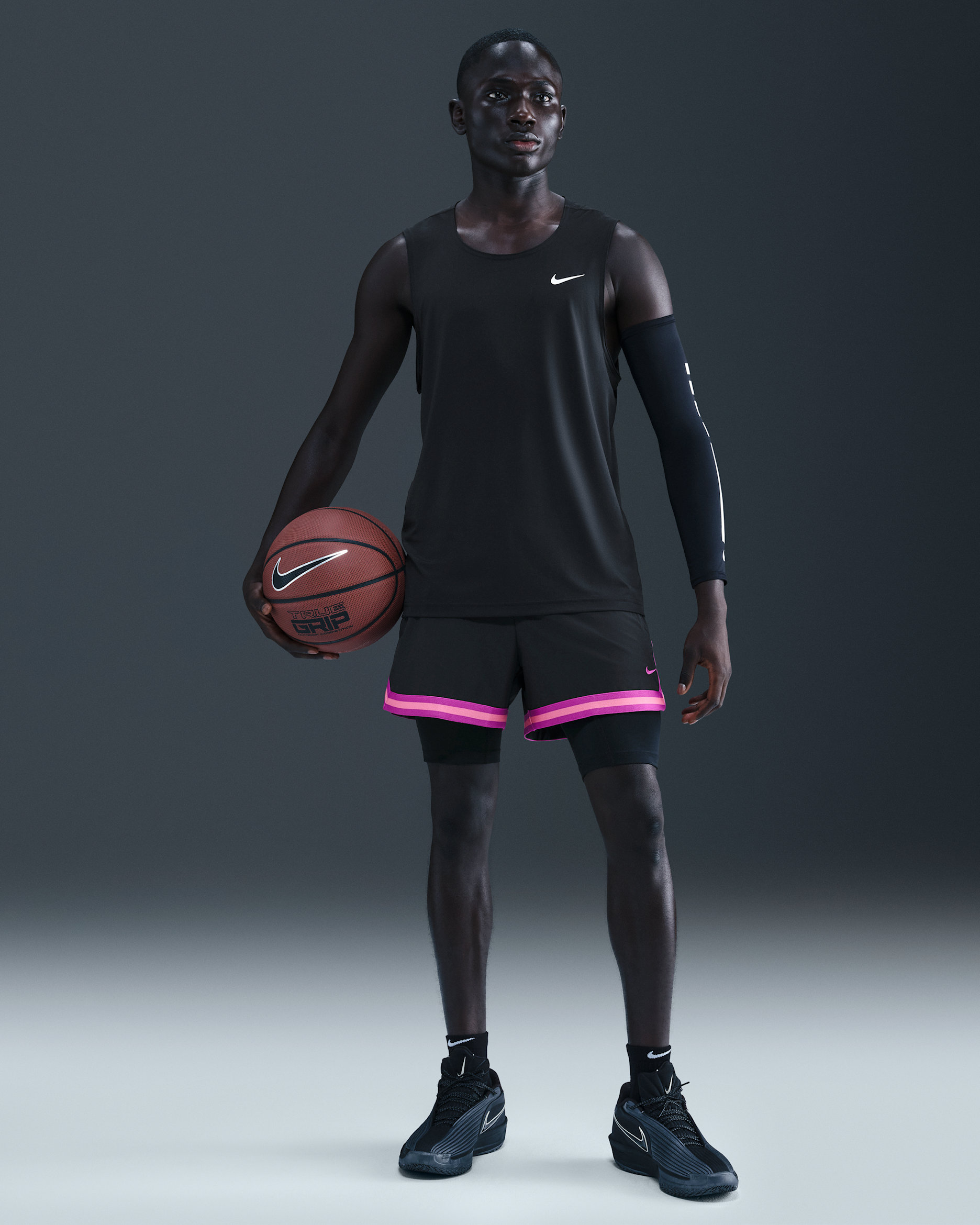 Nike DNA Men's Dri-FIT 4" 2-in-1 Basketball Shorts - Black/Vivid Purple