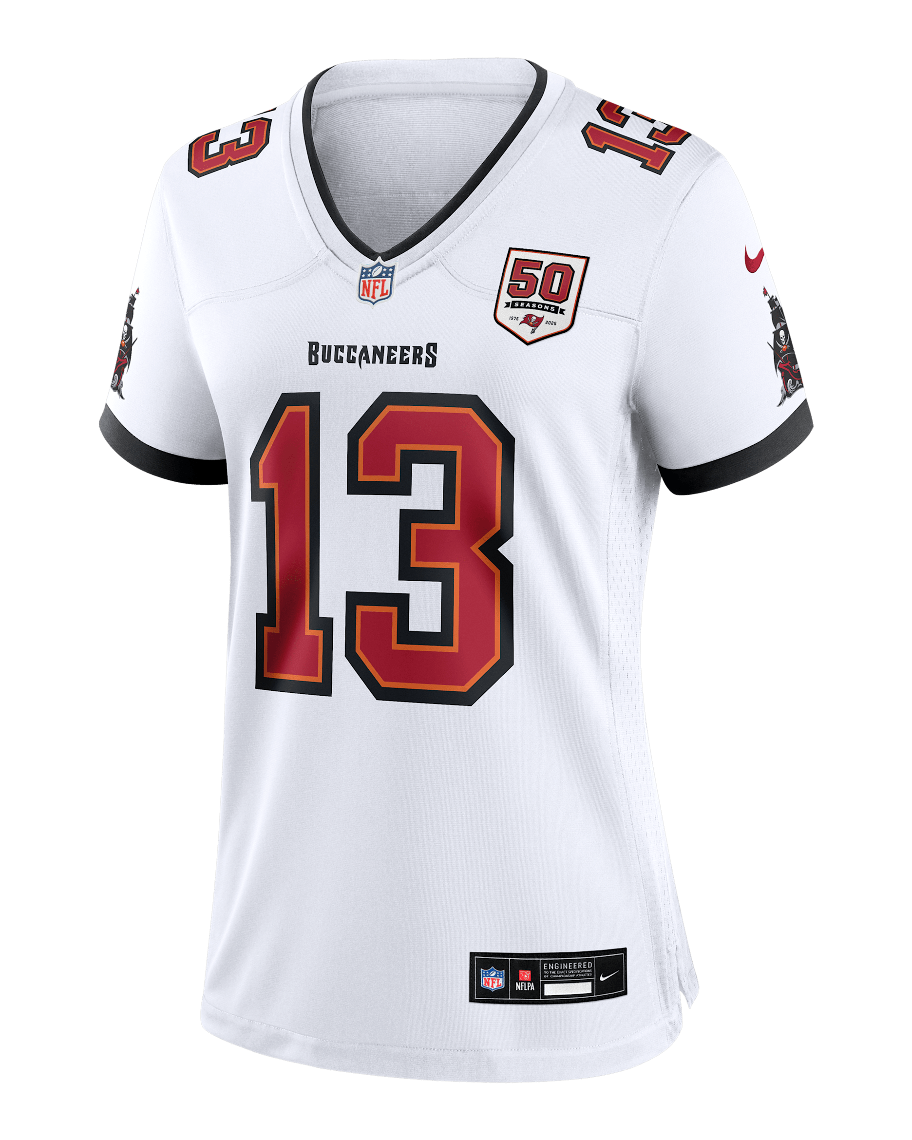 Jersey Nike de la NFL Game para mujer Mike Evans Tampa Bay Buccaneers 50th Anniversary - Blanco