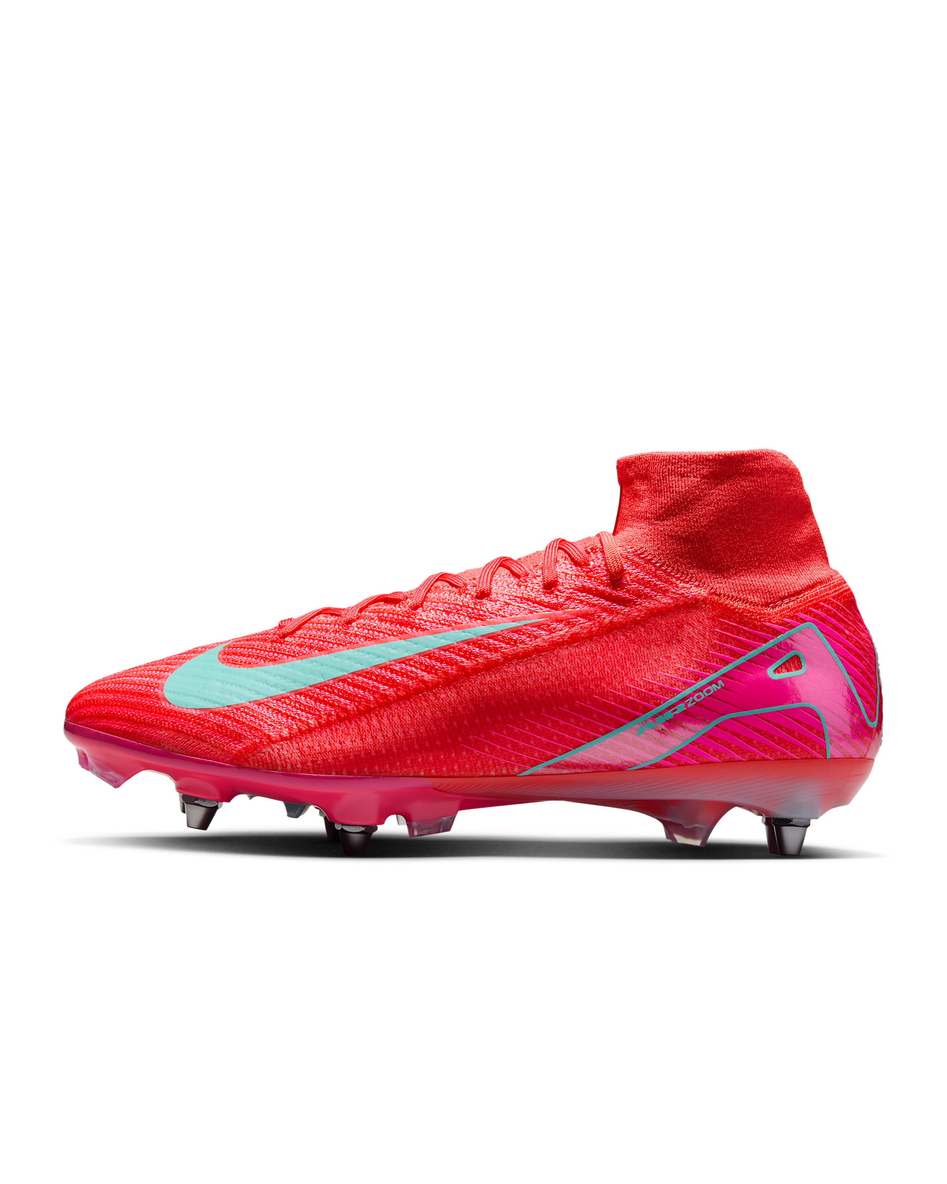 Nike Mercurial Superfly 10 Elite Soft-Ground High-Top Football Boot - Ember Glow/Aurora Green