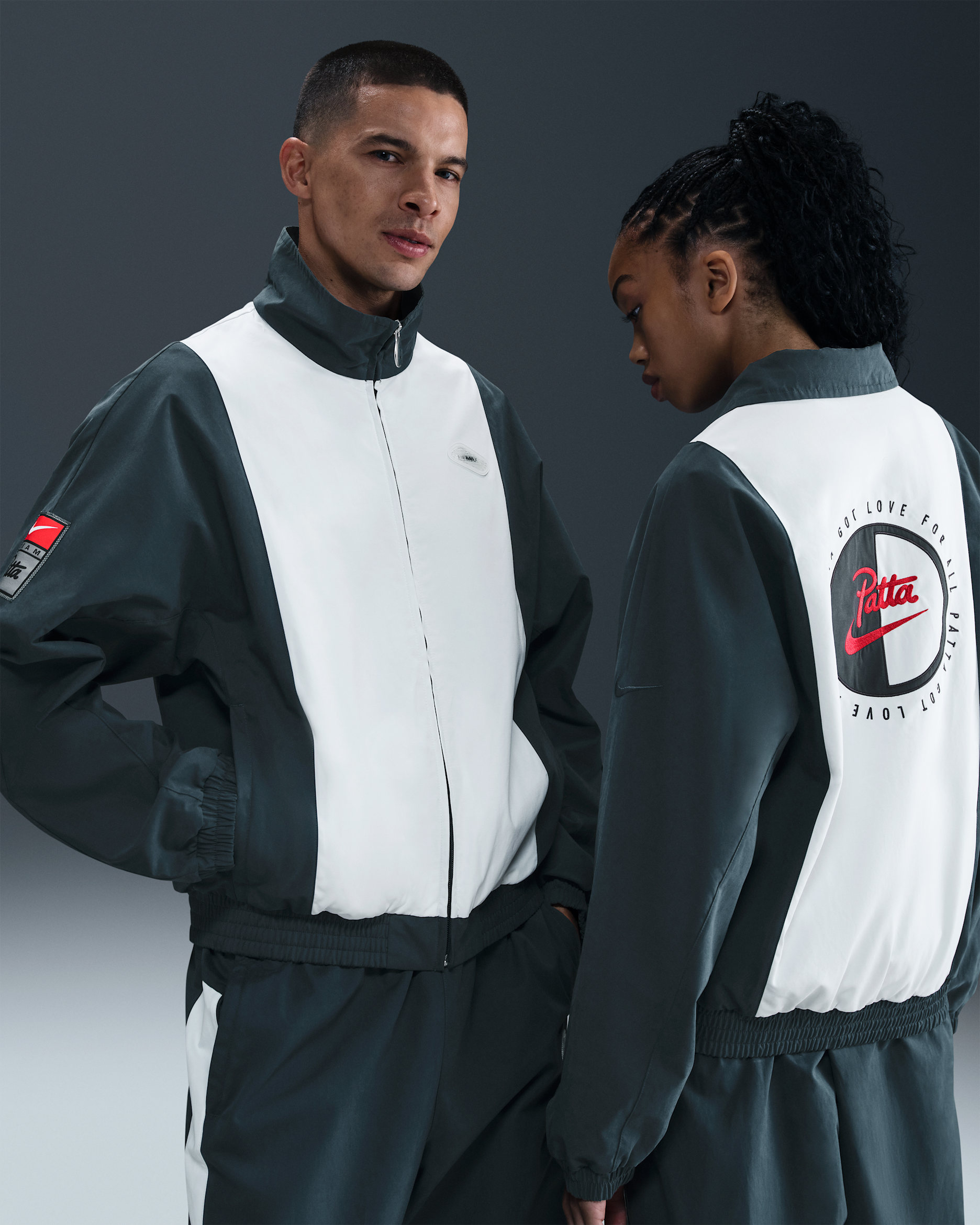 Nike x Patta Men's Track Jacket - Deep Ocean/White