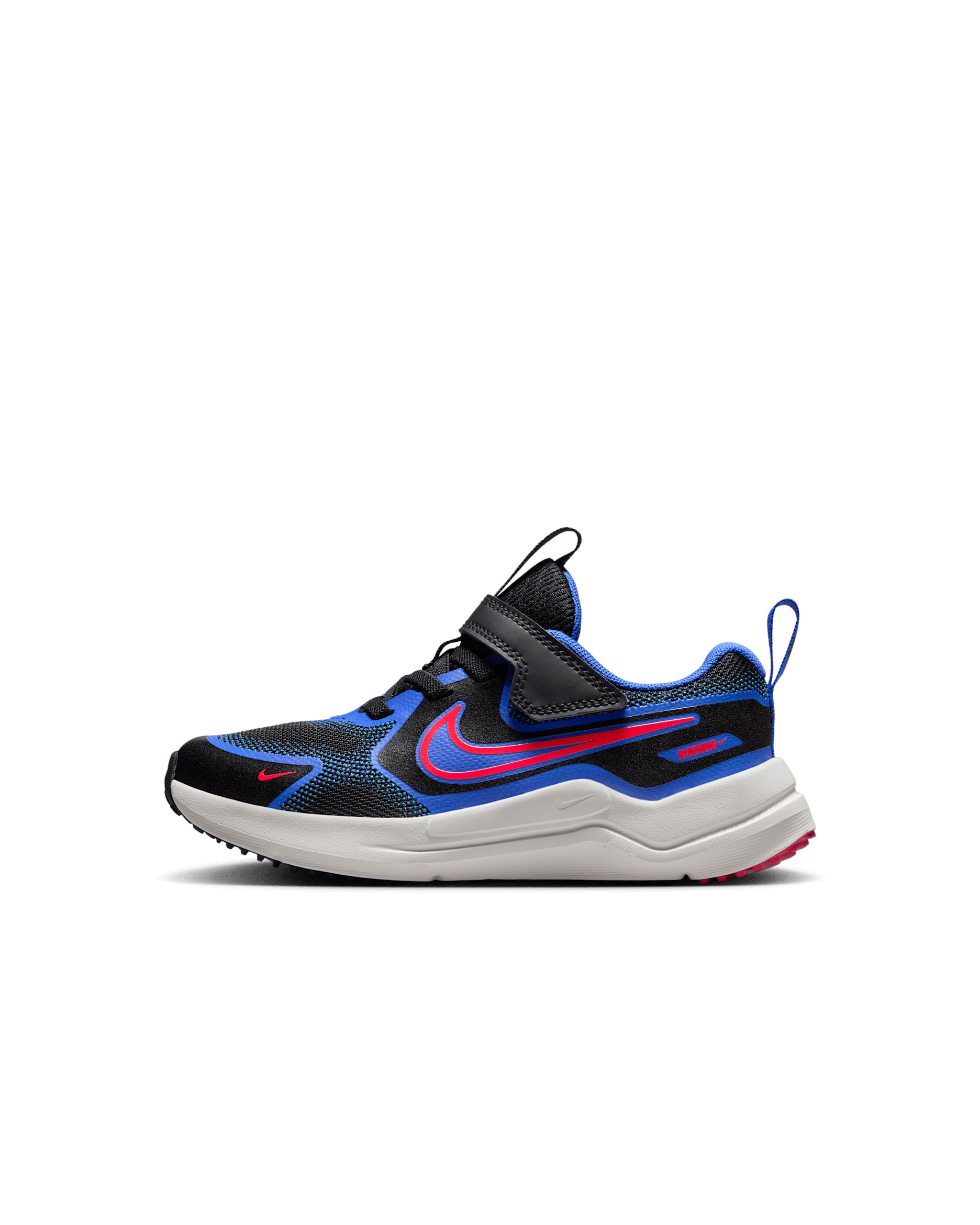 Tenis para niños de preescolar Nike Cosmic Runner - Negro/Hiperroyal/Blanco cumbre/Carmesí brillante