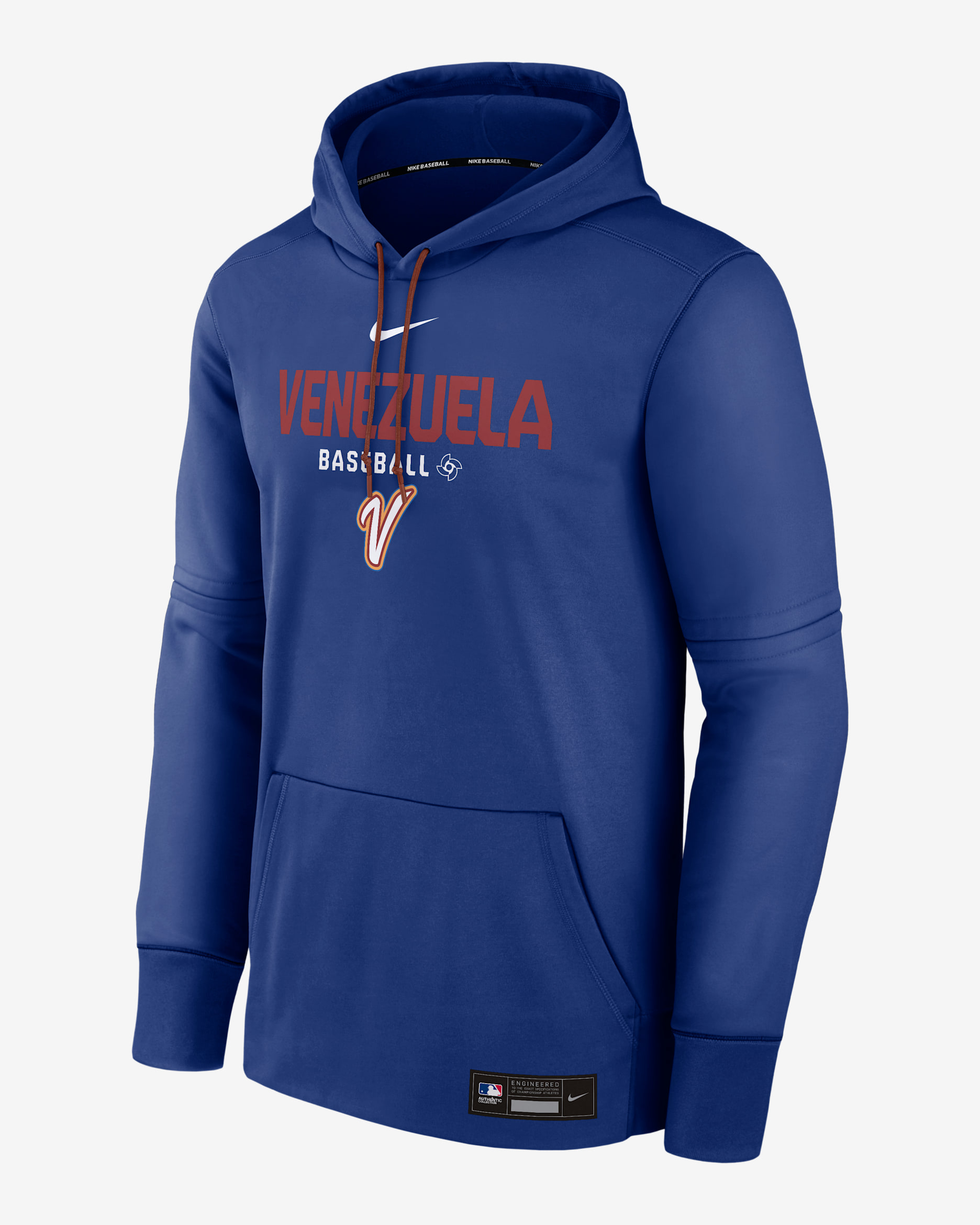 Venezuela National Baseball Team 2026 World Baseball Classic Authentic Collection Men's Nike Therma Pullover Hoodie - Royal