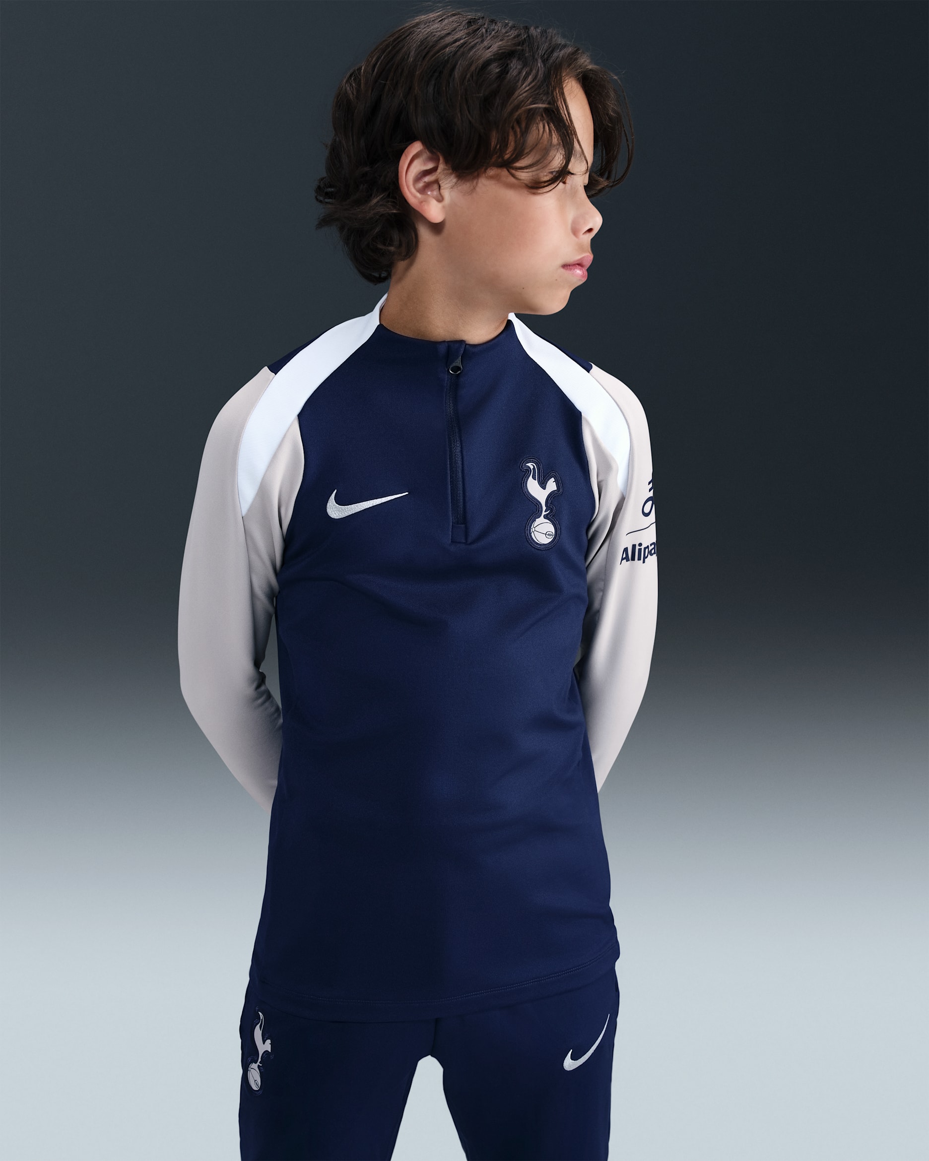 Fotbollsträningströja Tottenham Hotspur Strike Nike Dri-FIT för ungdom - Binary Blue/Light Iron Ore/Vit/Light Iron Ore