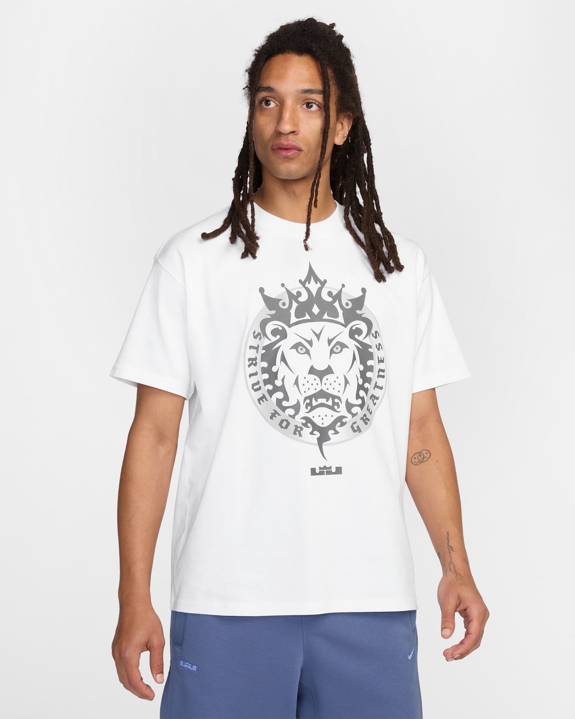 Playera de básquetbol Max90 para hombre LeBron - Blanco