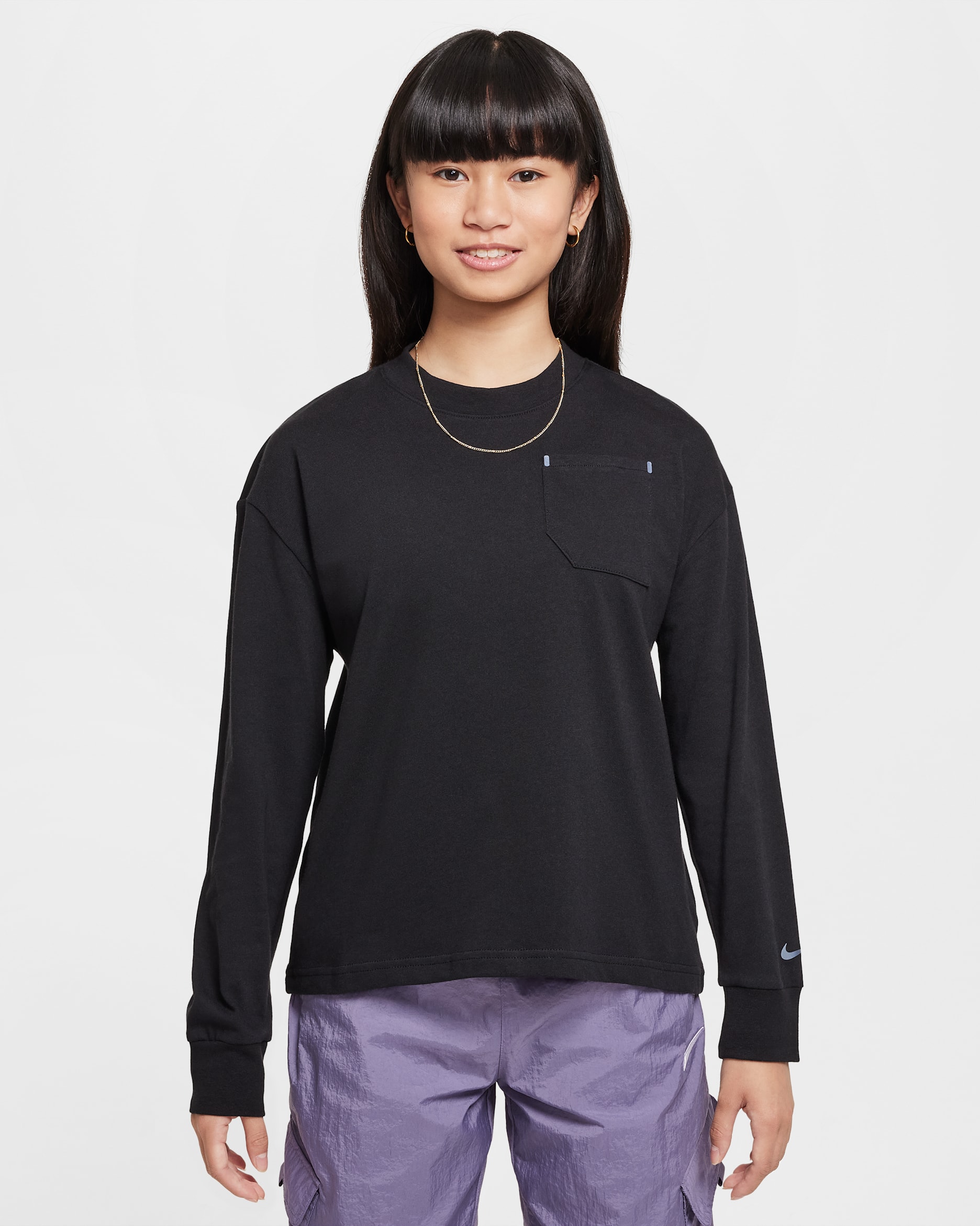 ナイキ スポーツウェア シティ ユーティリティ ジュニア ロングスリーブ トップ - ブラック/アンスラサイト/ブラック