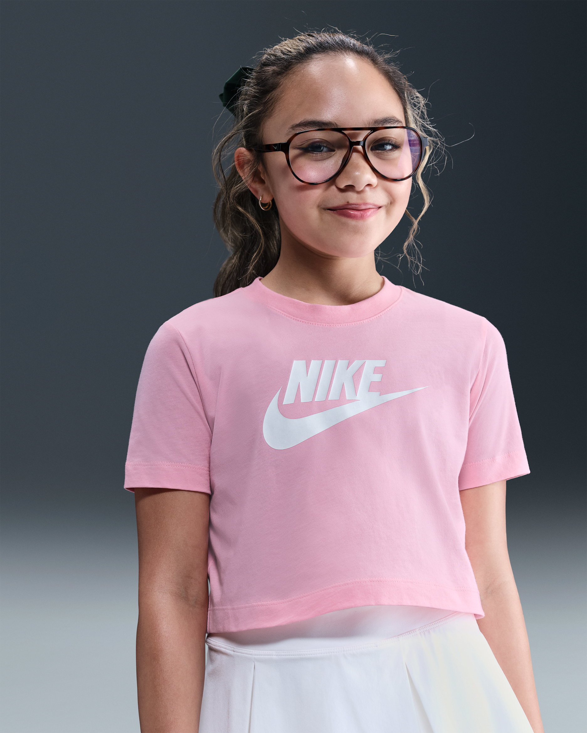 Nike Sportswear Big Kids' (Girls') Cropped T-Shirt - Medium Soft Pink