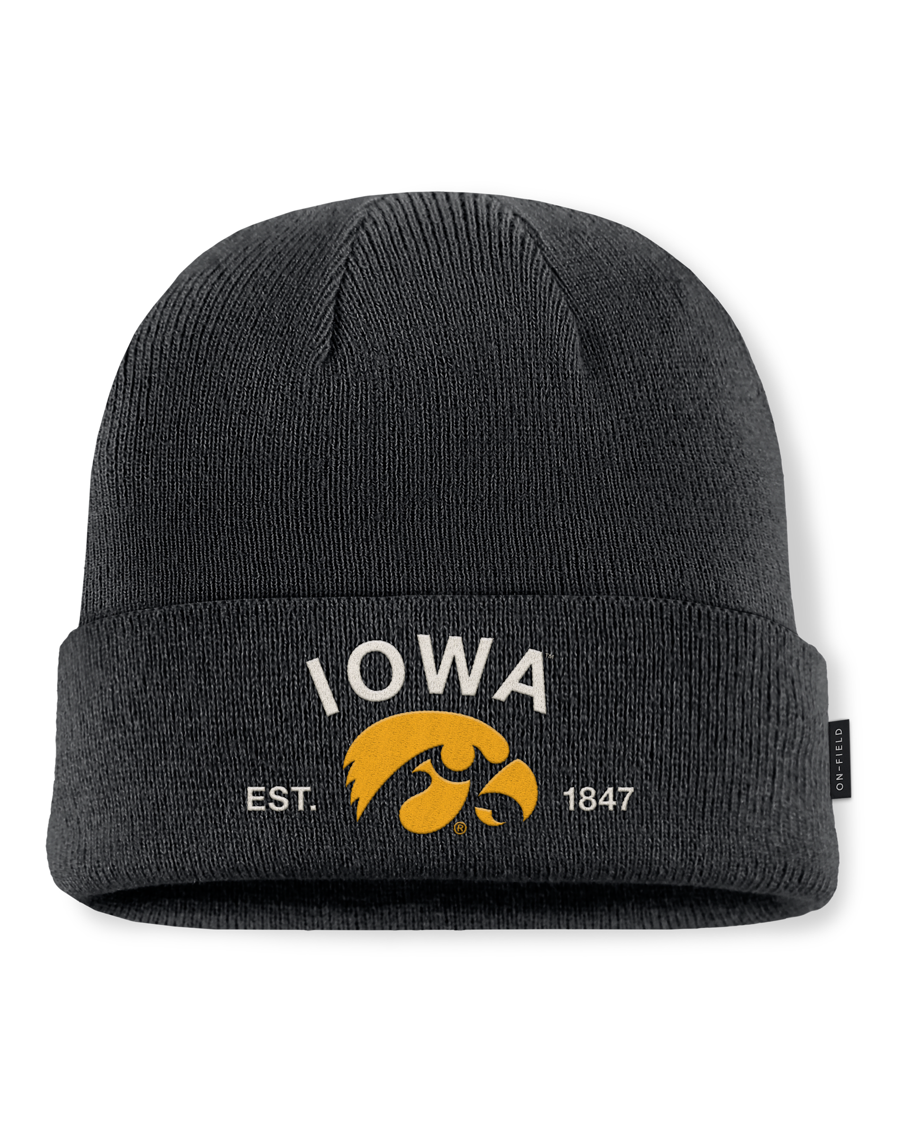 Gorro con dobladillo universitario Nike para hombre Iowa 2025 Military Appreciation - Negro
