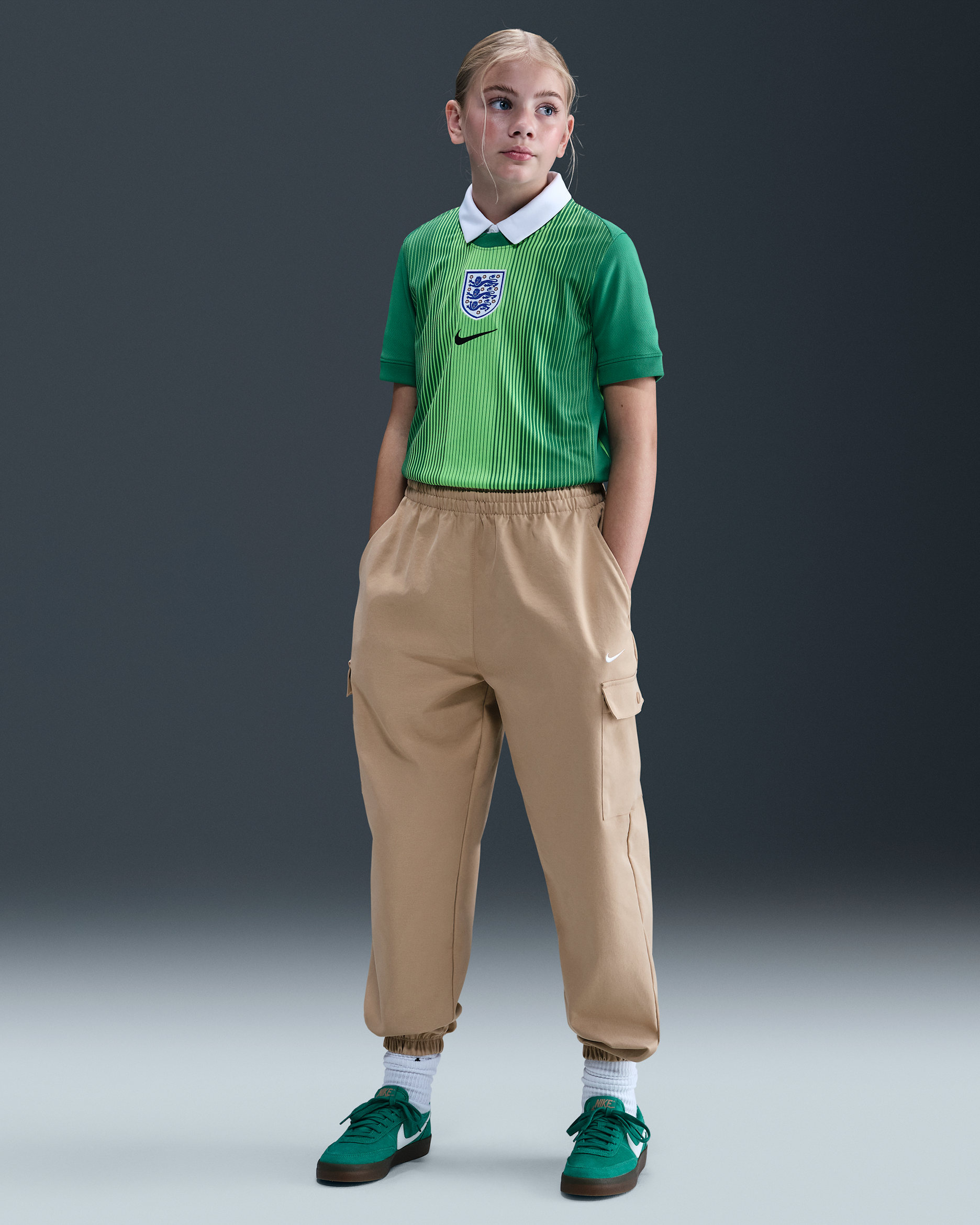 Nike Sportswear Girls' Cargo Trousers - Hemp/White