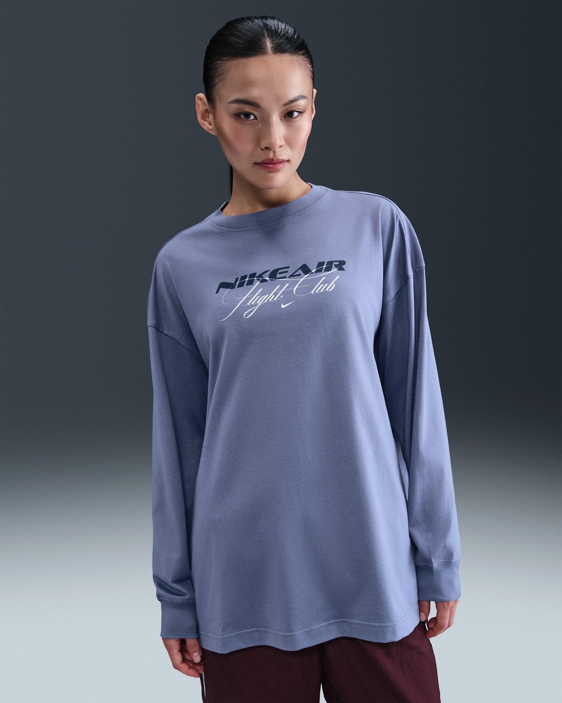 Nike Sportswear Women's Oversized Long-Sleeve T-Shirt - World Indigo