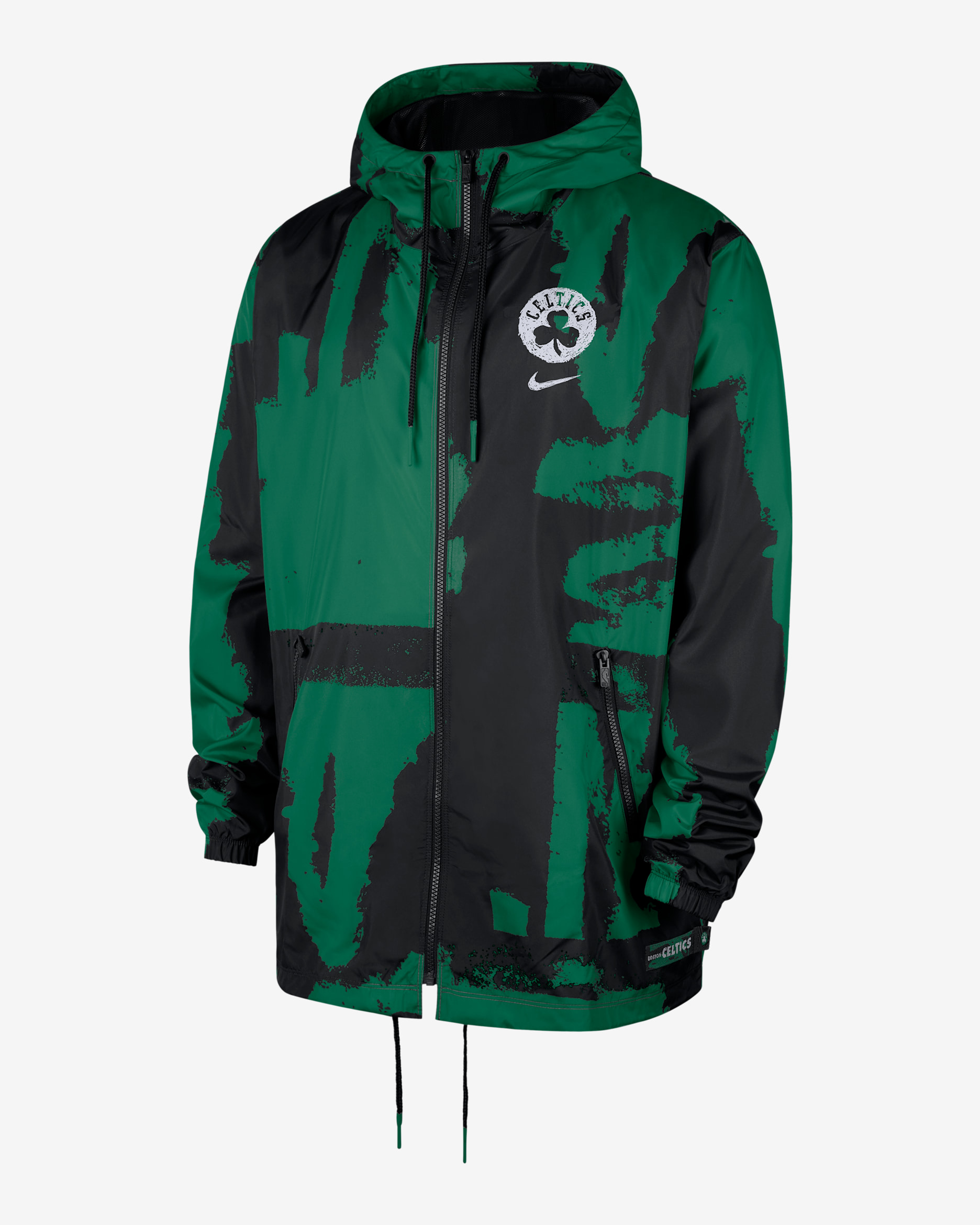 Veste à zip tissée Nike NBA Club Boston Celtics Courtside pour homme - Noir/Clover/Clover