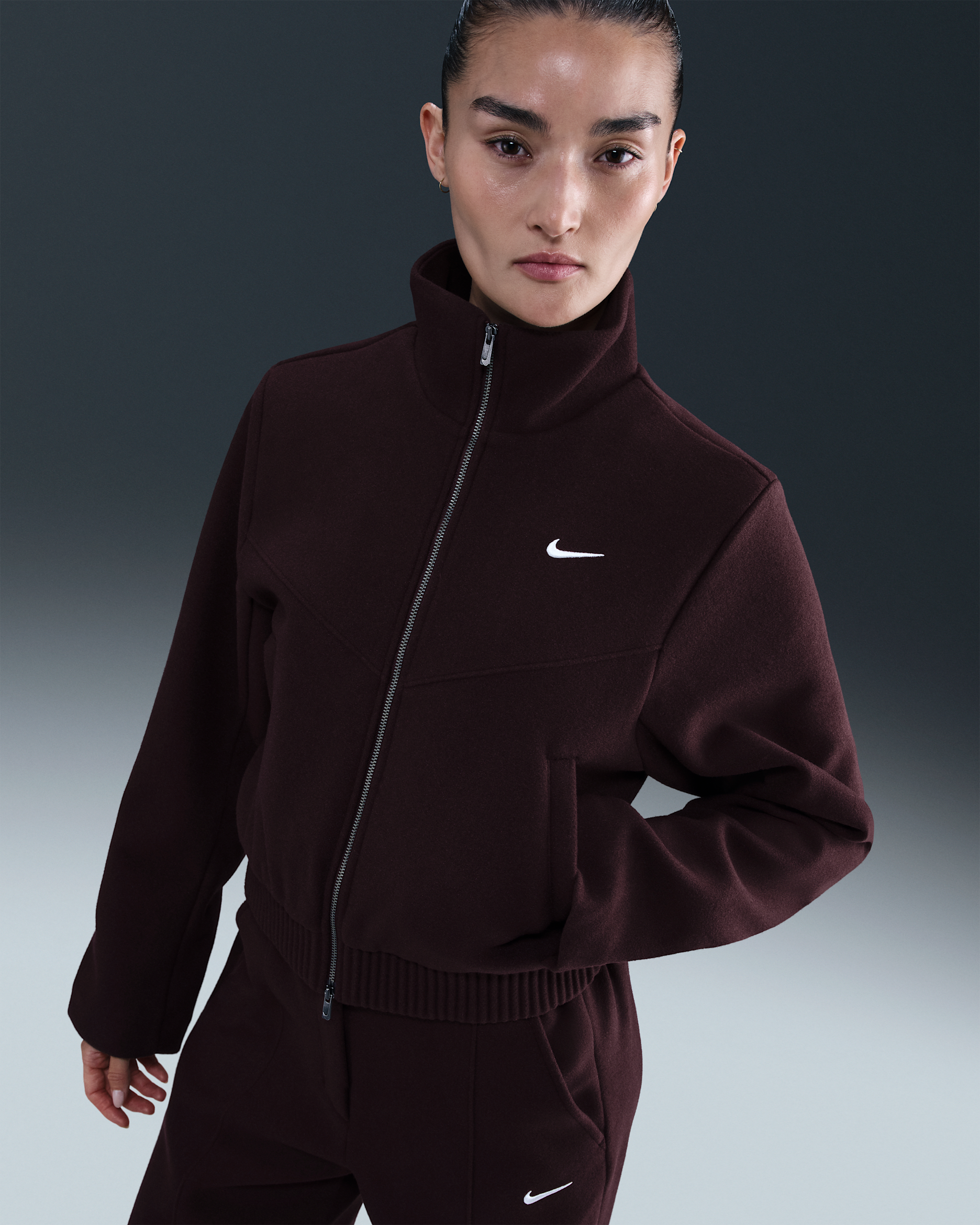 Nike Sportswear Windrunner Women's Tailored Jacket - Burgundy Crush/Sail