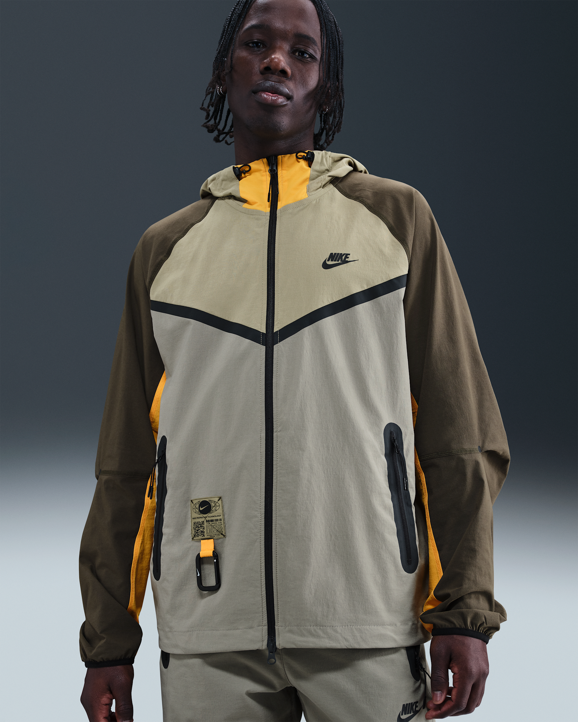 Nike Tech Men's Woven Windrunner Full-Zip Jacket - Neutral Olive/Sundial