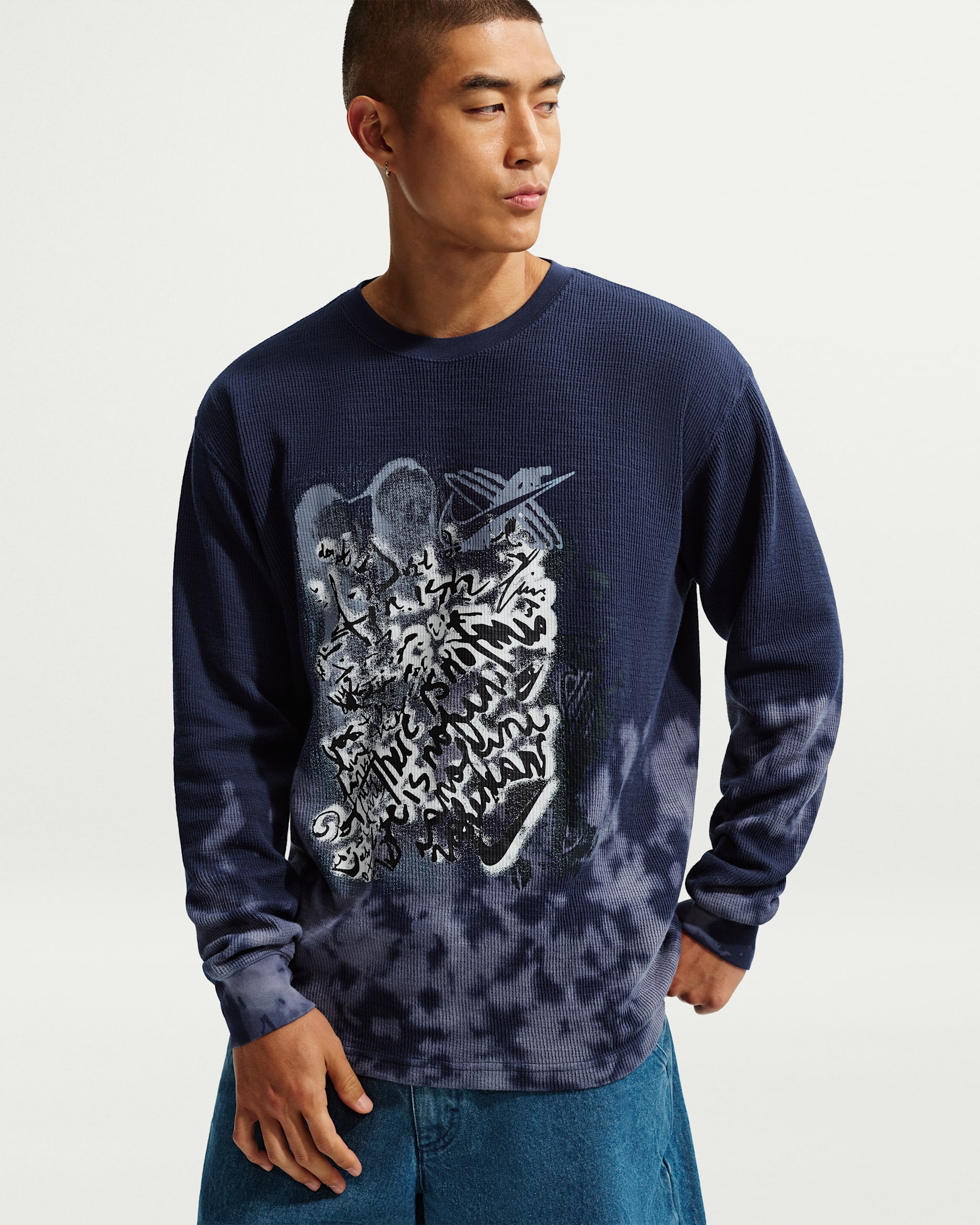 나이키 스포츠웨어 남성 써멀 탑 - 미드나이트 네이비/애션 슬레이트