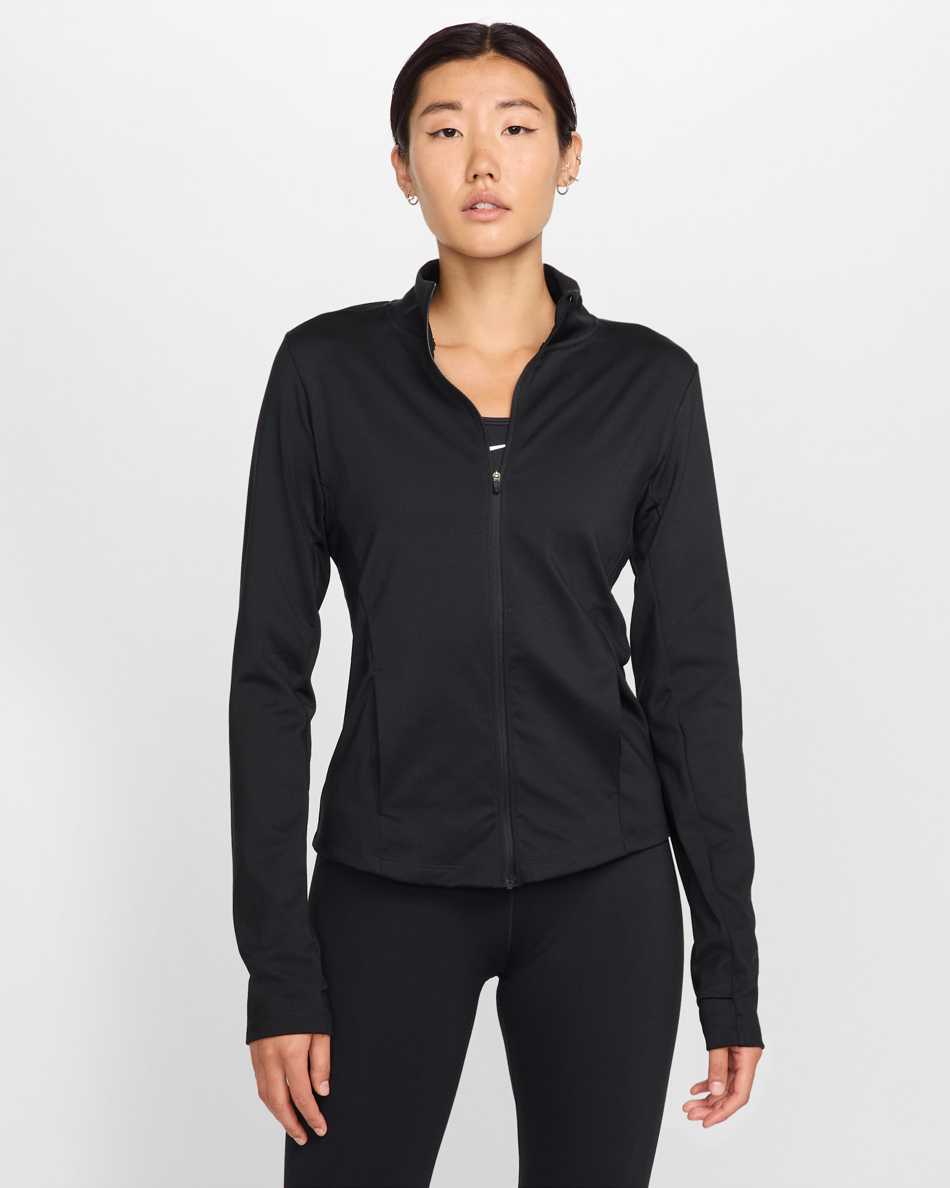 Nike One Women's Dri-FIT Full-Zip Mid Layer - Black/Black