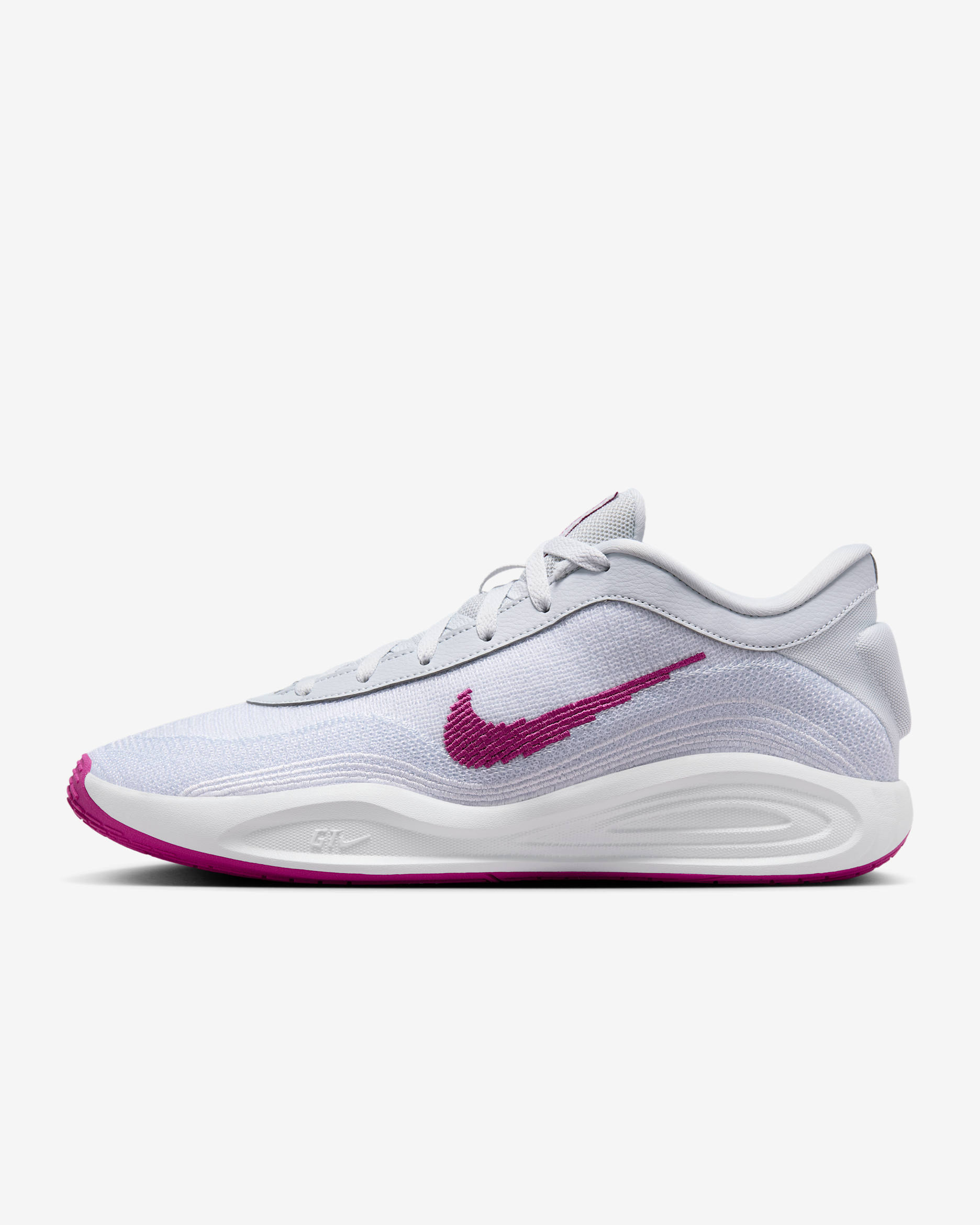 G.T. Hustle Academy EP Basketball Shoes - Pure Platinum/White/Hot Fuchsia