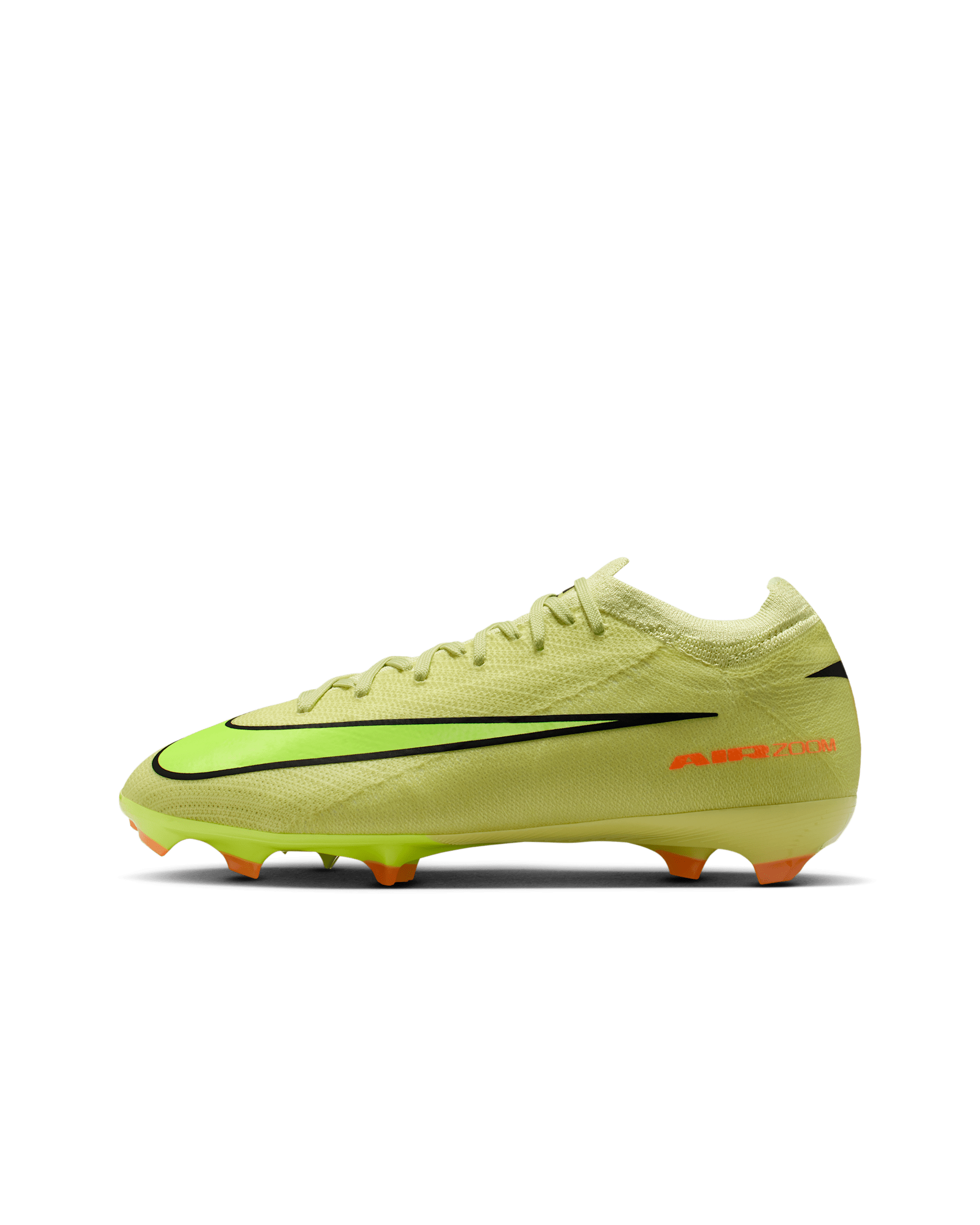 Tacos de fútbol para terreno firme de corte low para niños de preescolar y grandes Nike Jr. Mercurial Vapor 16 Pro - Luz de calcio/Hipercarmesí/Volt