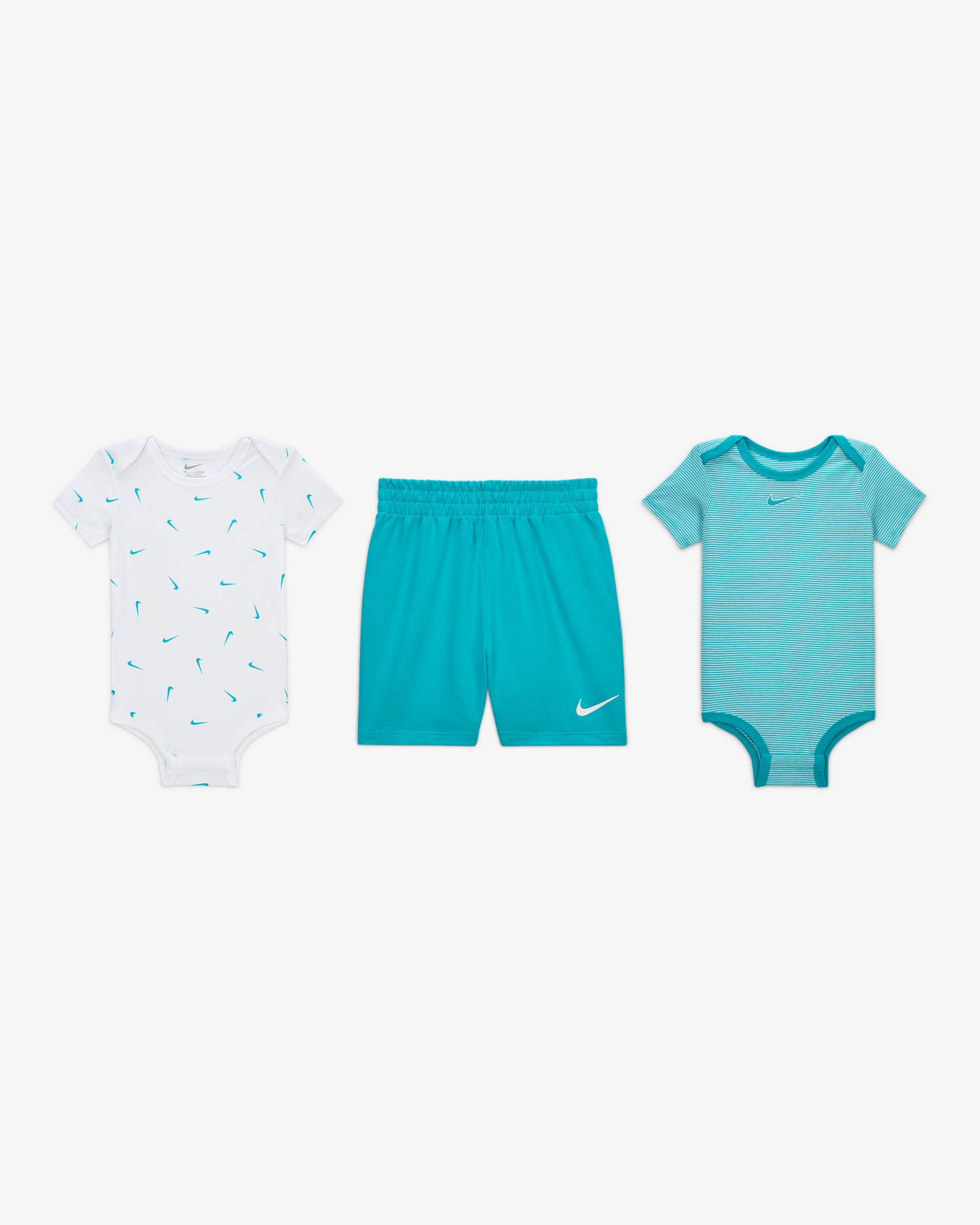 Nike Essentials Baby (12-24M) 3-Piece Striped Swooshfetti Set - Dusty Cactus