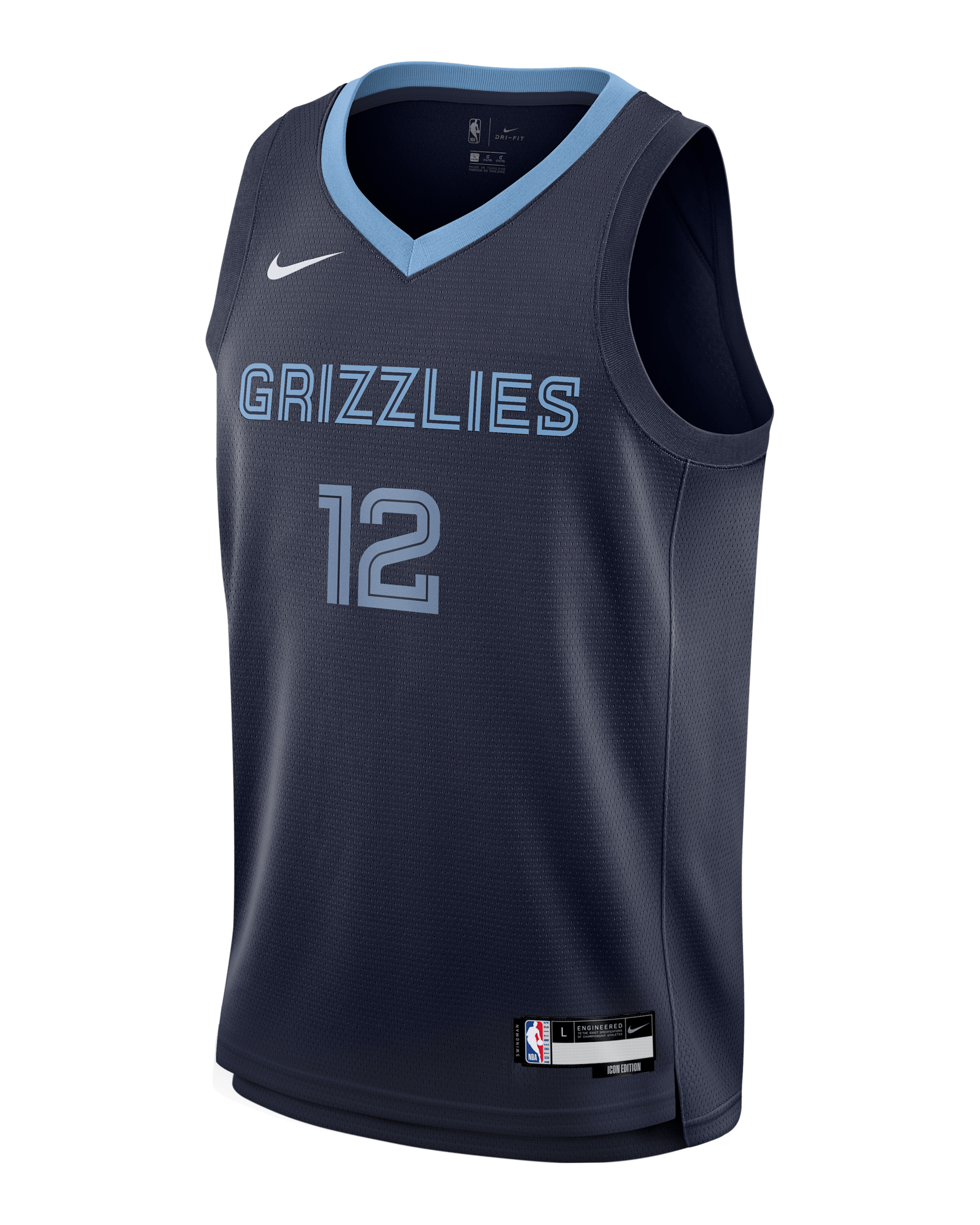 Ja Morant Memphis Grizzlies 2023/24 Icon Edition Big Kids' Nike NBA Swingman Jersey - College Navy