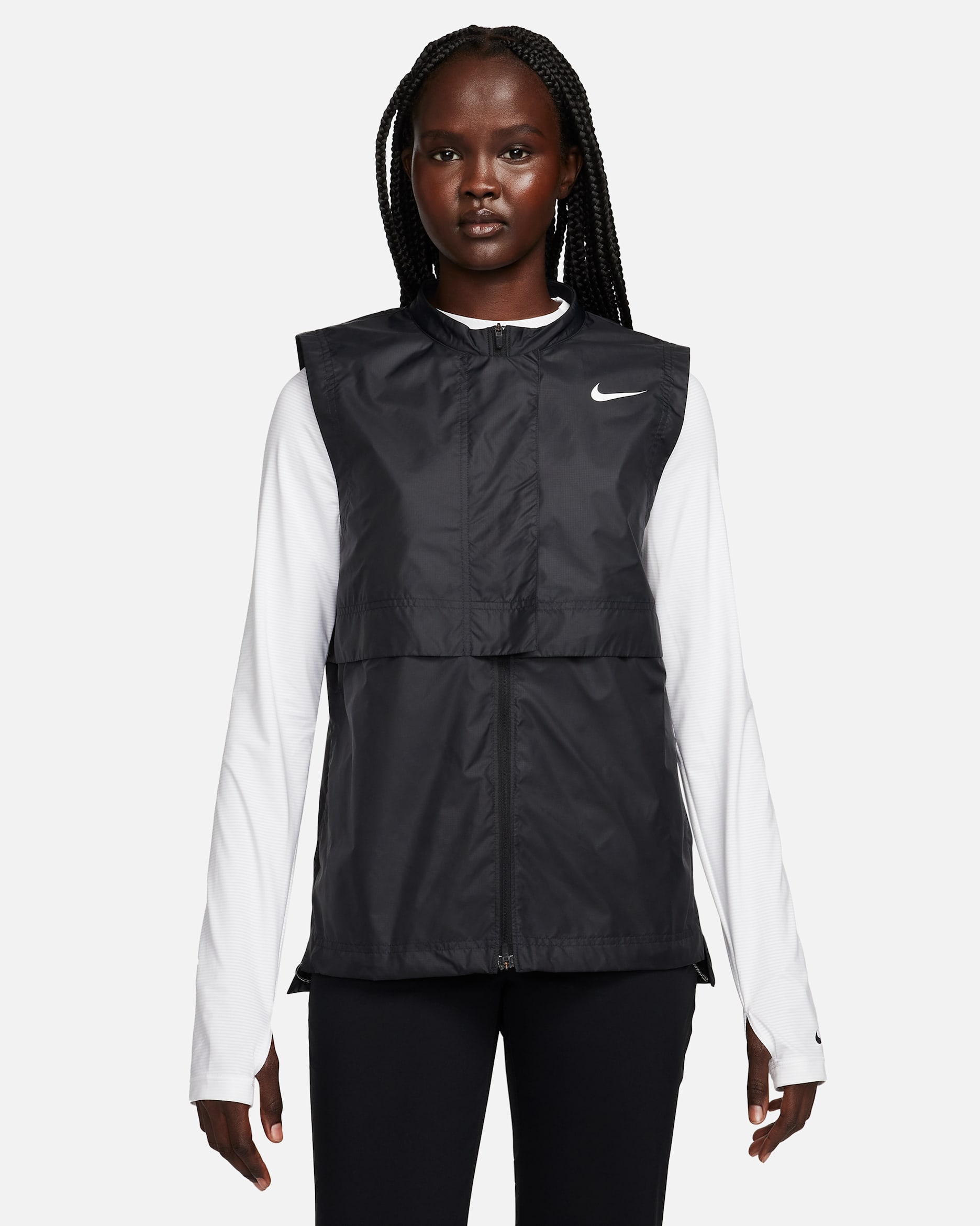 Chaleco de golf para mujer Nike Tour Repel - Negro/Blanco