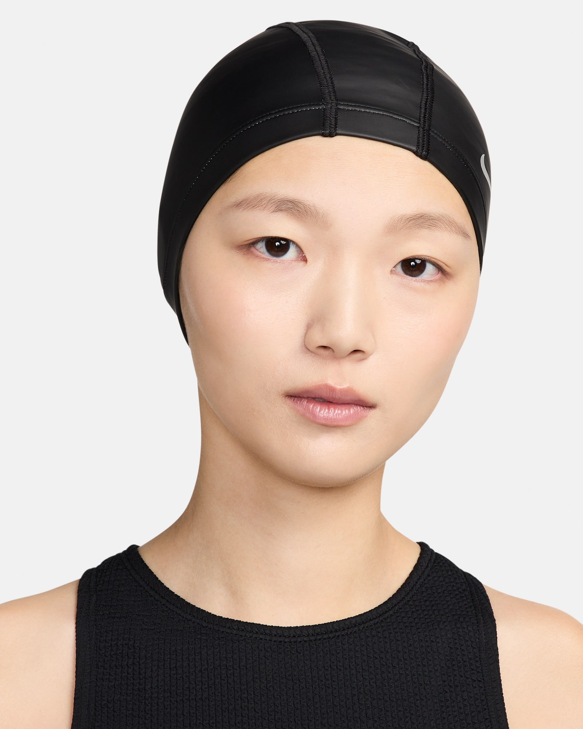 Gorro de natación con revestimiento sintético Nike Swim - Negro/Blanco