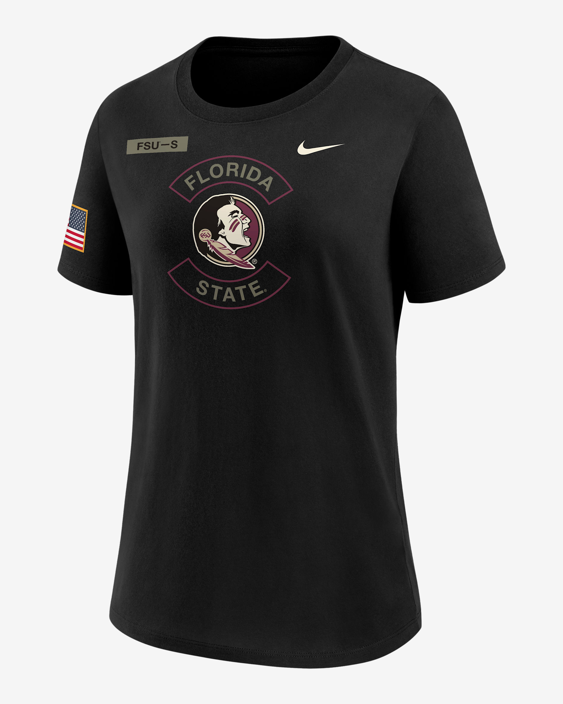 Florida State Military Appreciation Women's Nike Dri-FIT College T-Shirt - Black