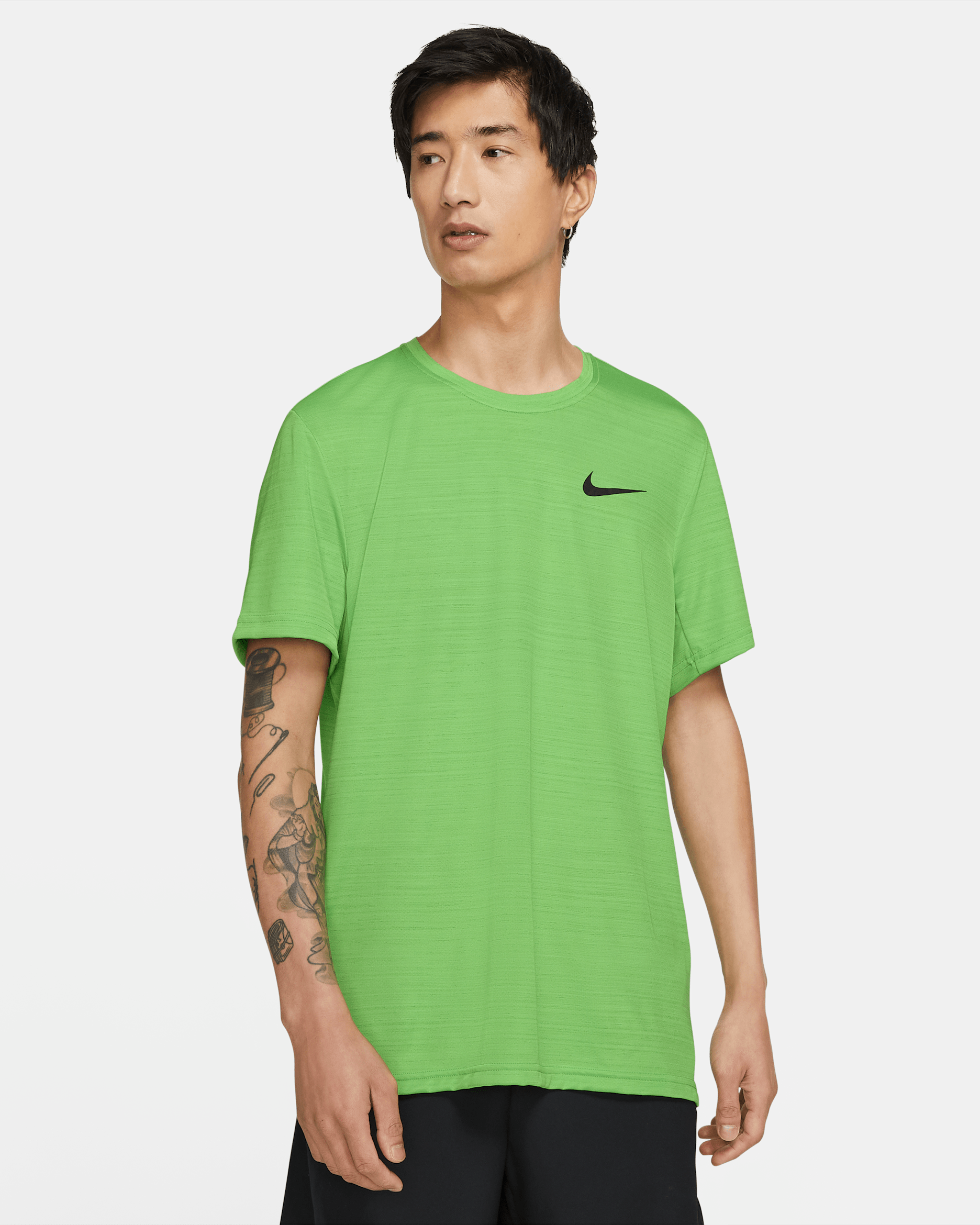 Nike Dri-FIT Superset kortermet treningsoverdel til herre - Mean Green/Svart