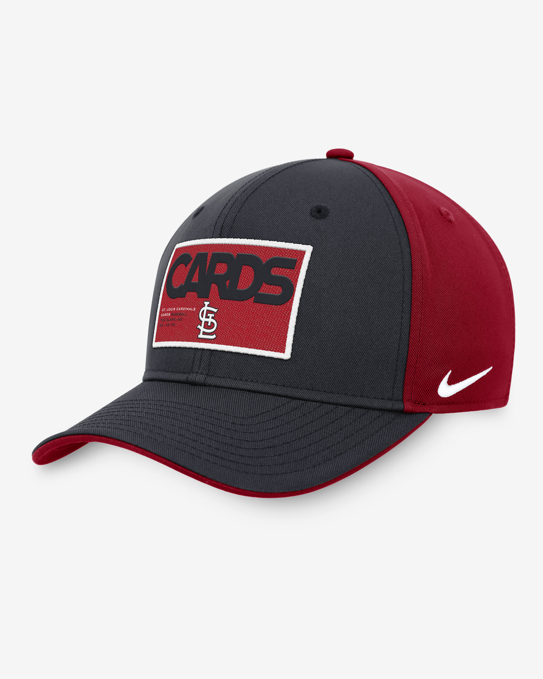 Gorra ajustable Nike MLB para hombre St. Louis Cardinals Classic99 Color Block - Azul marino/Rojo
