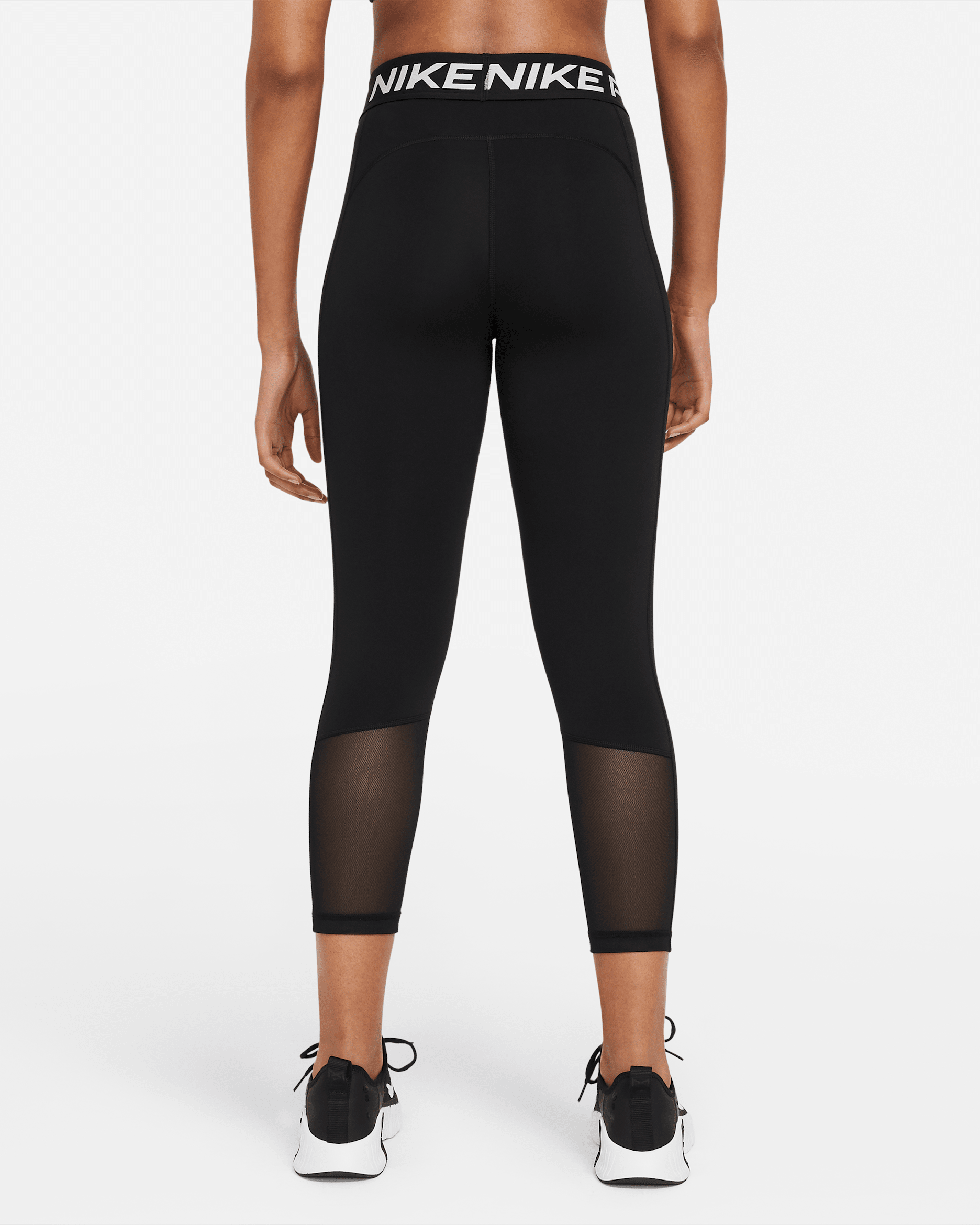 Nike Pro Women's Mid-Rise Crop Mesh-Panel Leggings