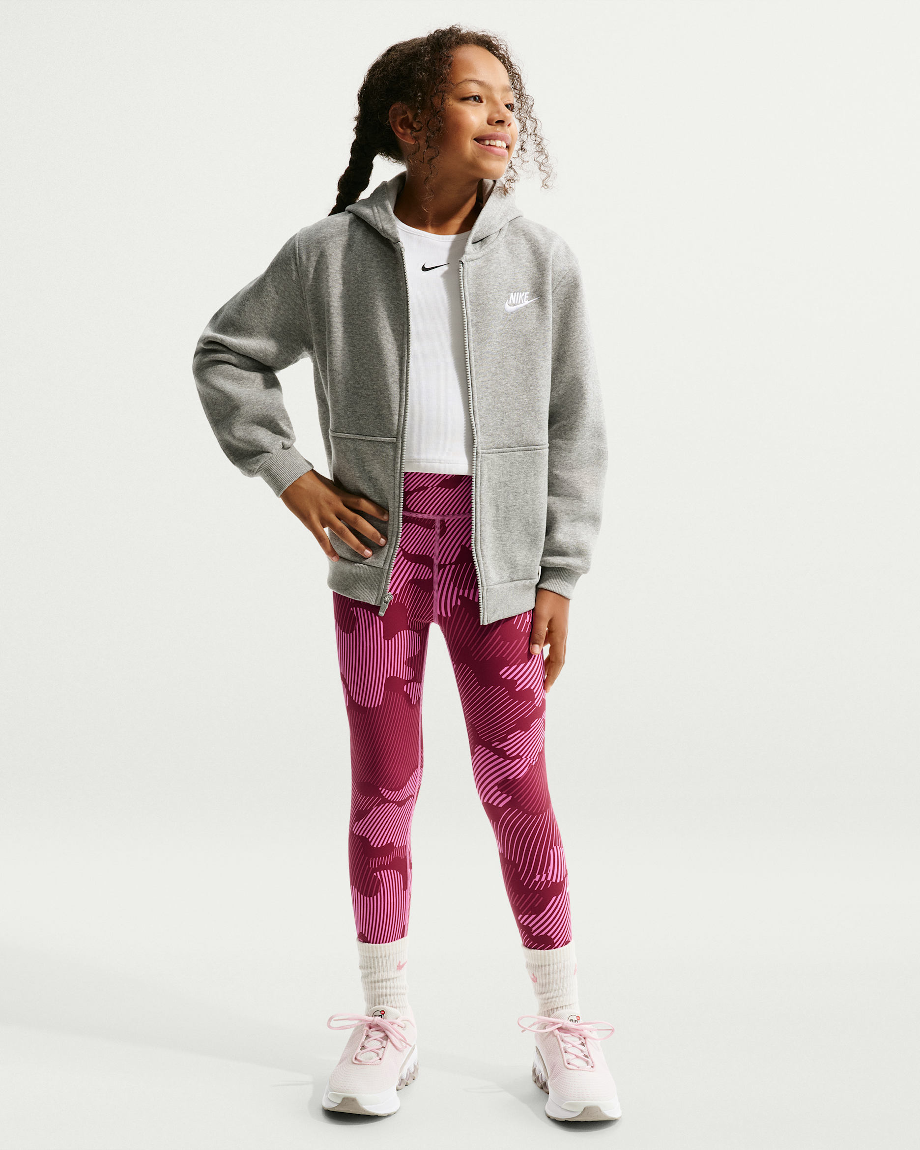 Nike One Older Kids' (Girls') Dri-FIT Leggings - Playful Pink/White