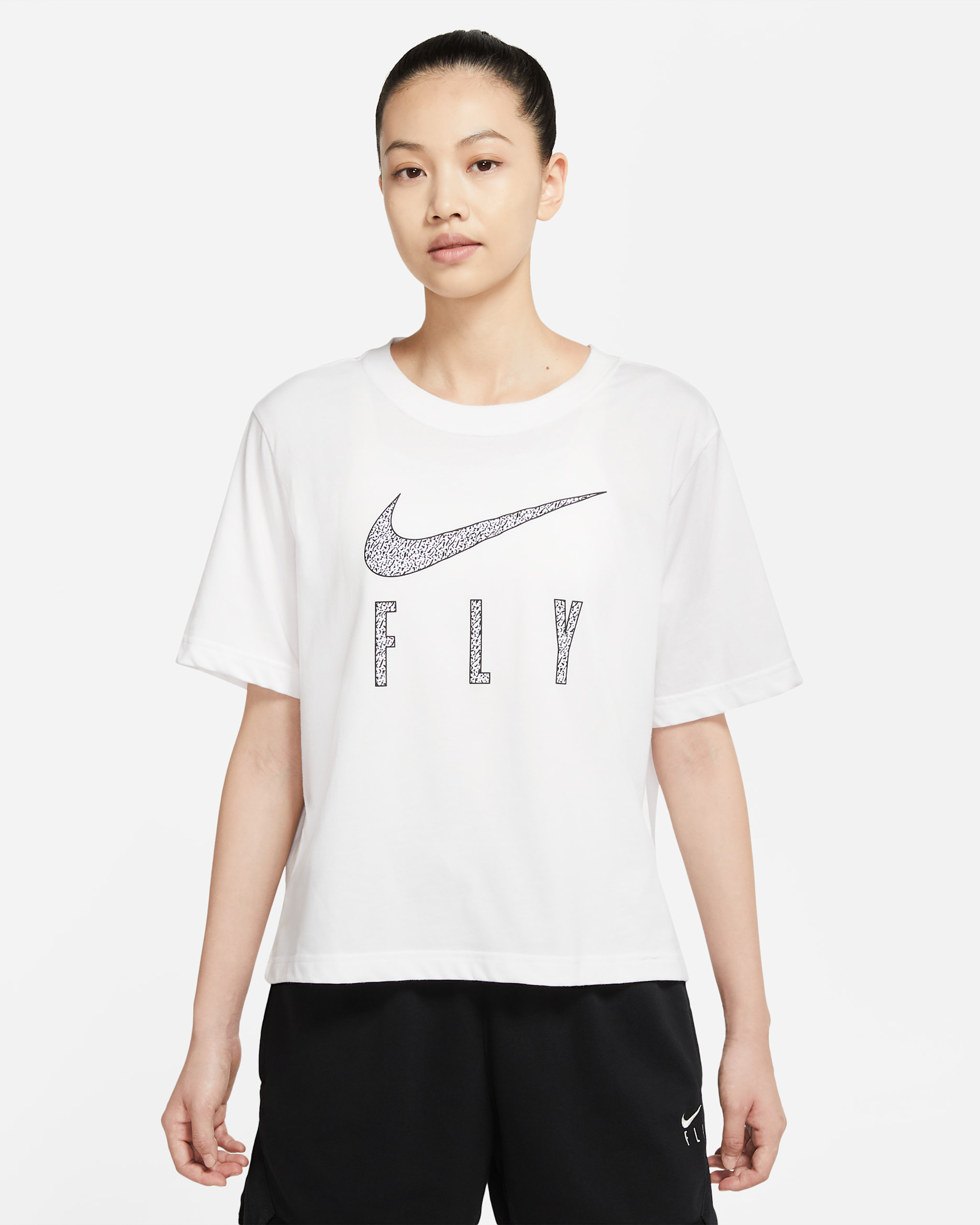 Nike Dri-FIT Swoosh Fly Women's Boxy Tee - White