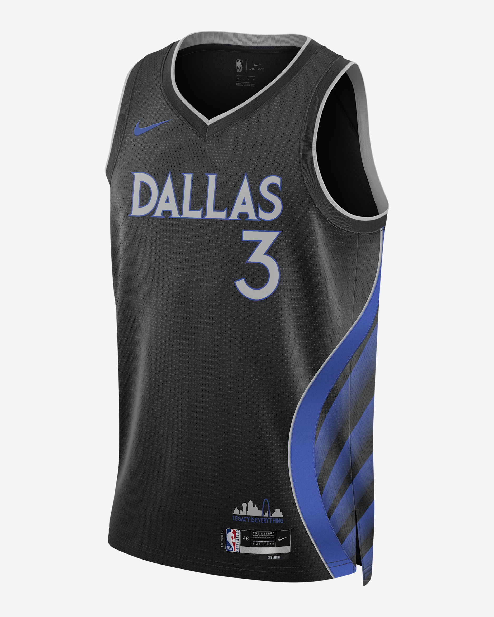 앤서니 데이비스 댈러스 매버릭스 시티 에디션 남성 나이키 NBA 스윙맨 저지 - 블랙