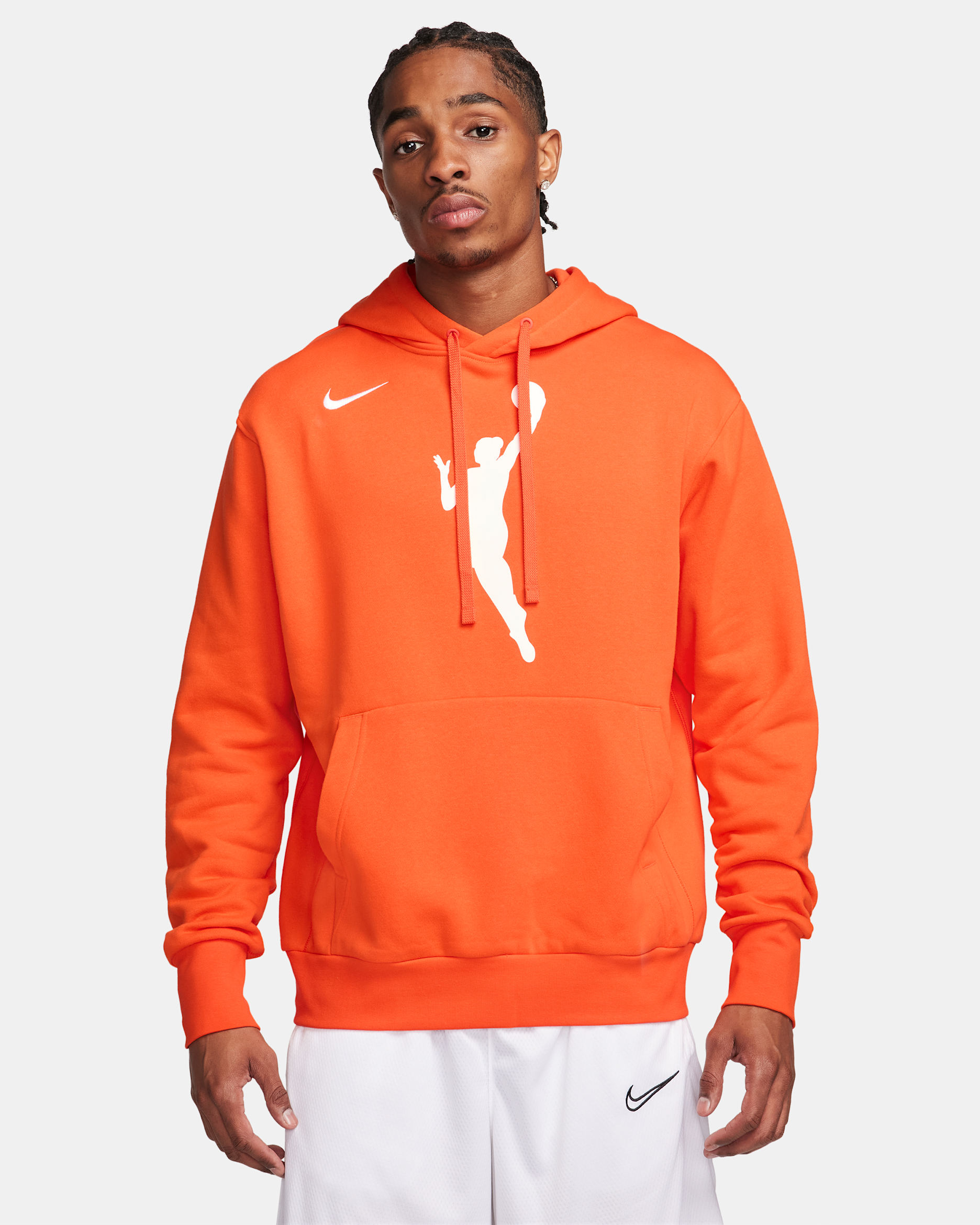 WNBA Nike Fleece Pullover Hoodie - Brilliant Orange/White