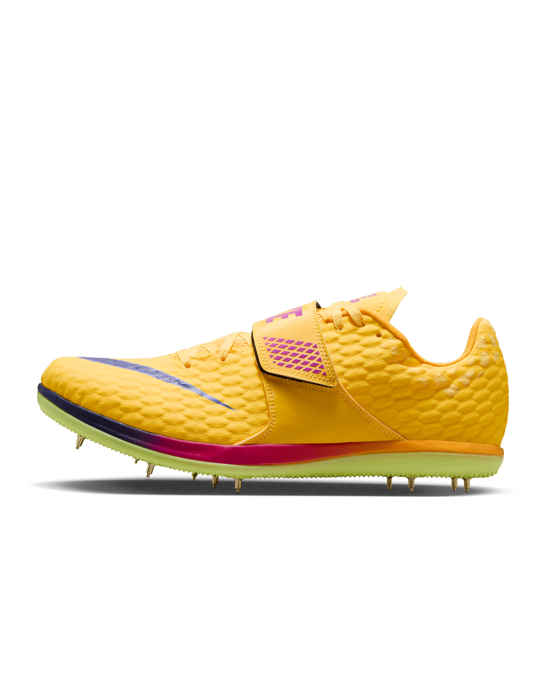 Spikes para salto y atletismo Nike High Jump Elite - Limón pulso/Mega azul/Morado vivo/Explosión índigo