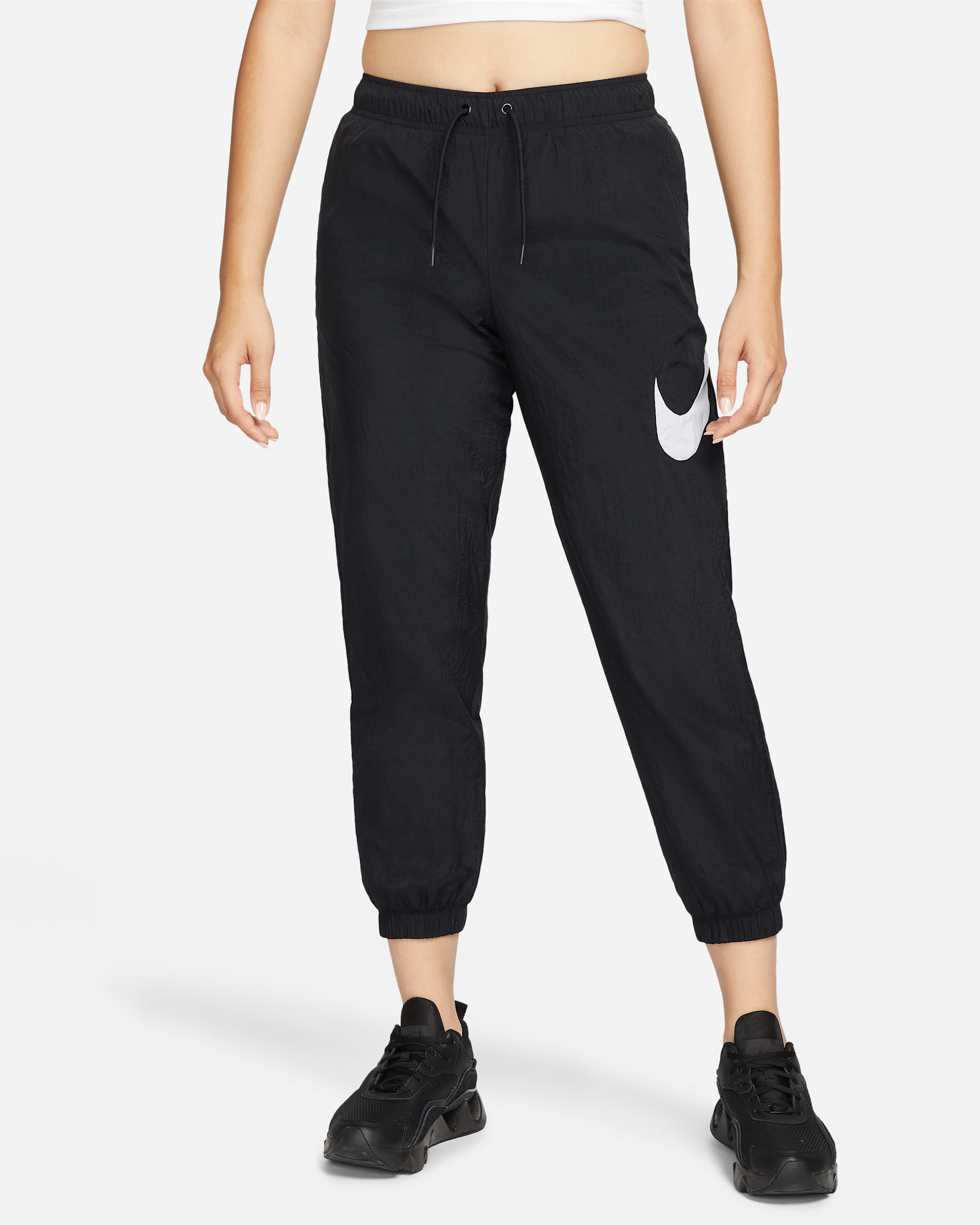 Nike Sportswear Essential Women's Mid-Rise Trousers - Black/White