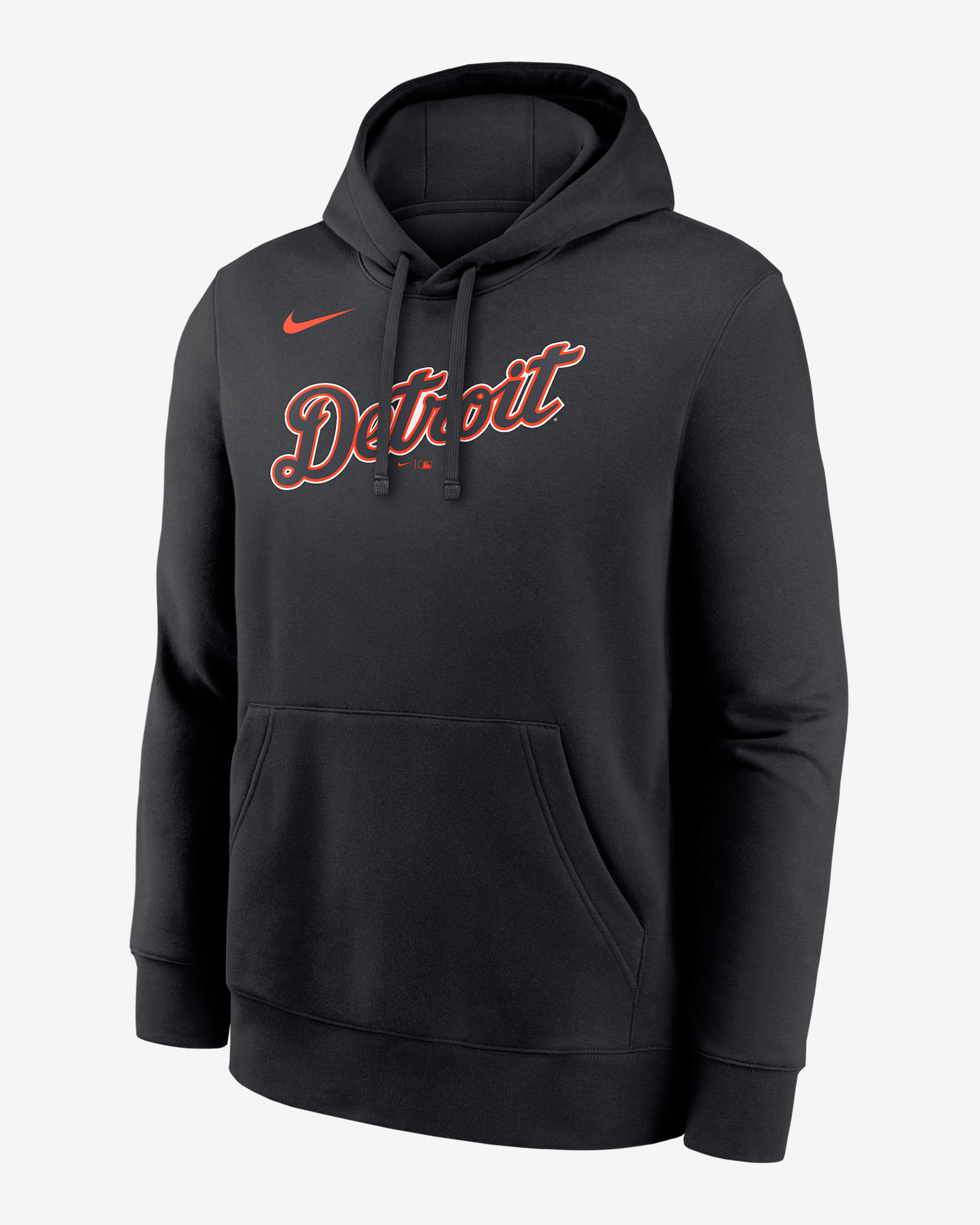 Sudadera con gorro sin cierre Nike de la MLB para hombre Detroit Tigers Club - Negro
