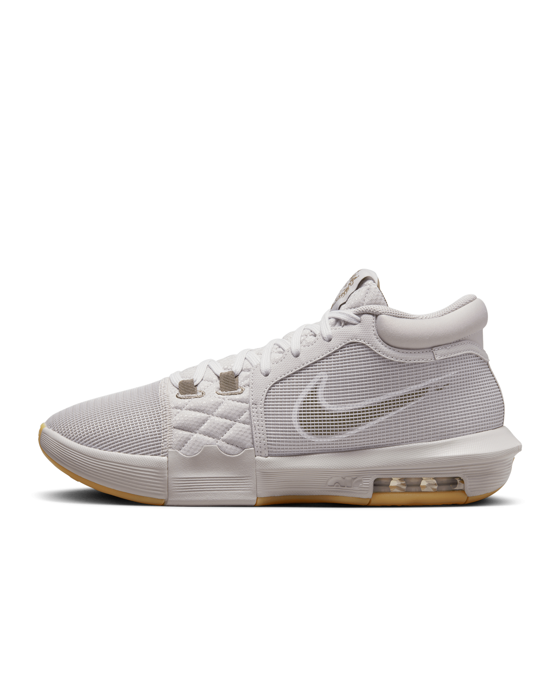 LeBron Witness 8 EP Basketball Shoes - Light Iron Ore/Sail/Gum Light Brown/Medium Olive