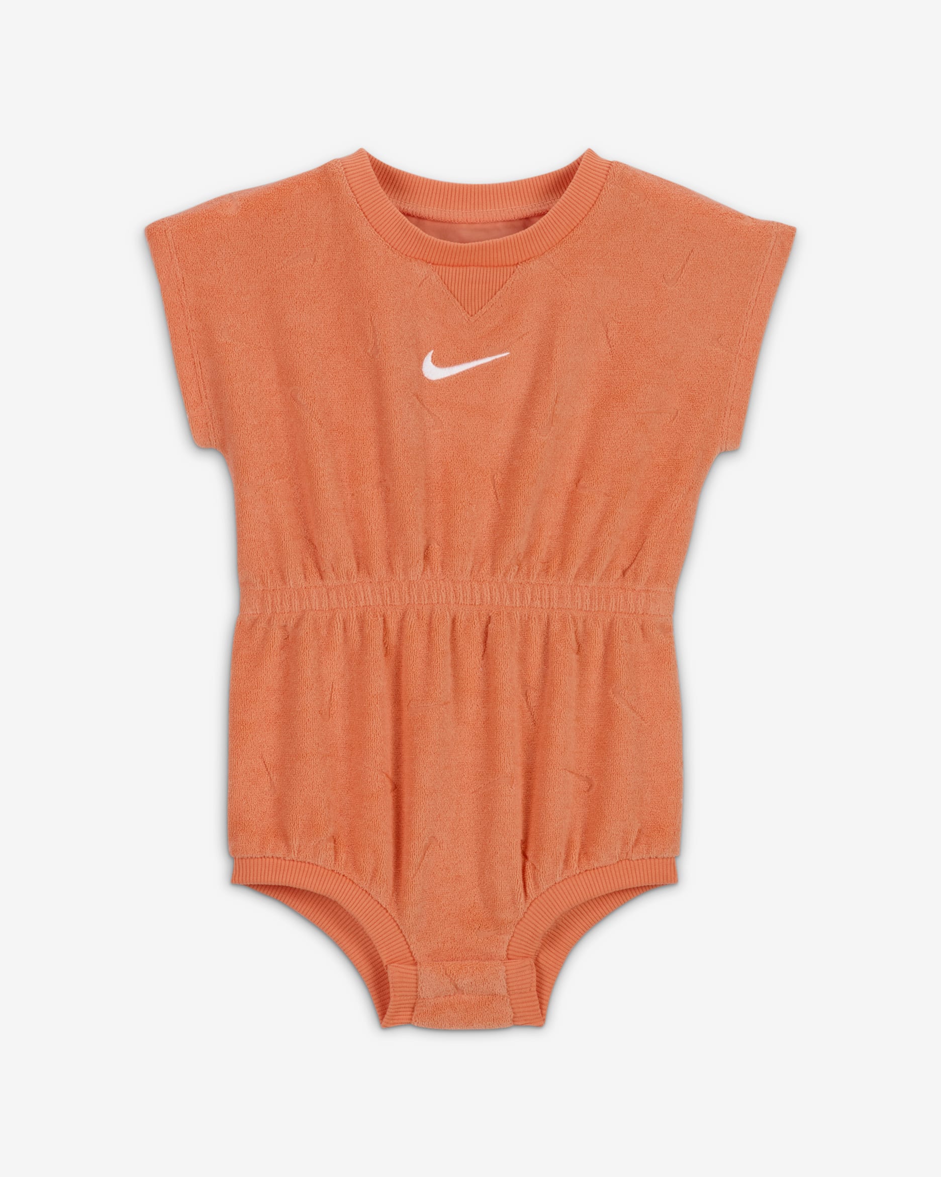 Nike Essentials Baby (12-24M) Jacquard Towel Terry Romper - Apricot Agate