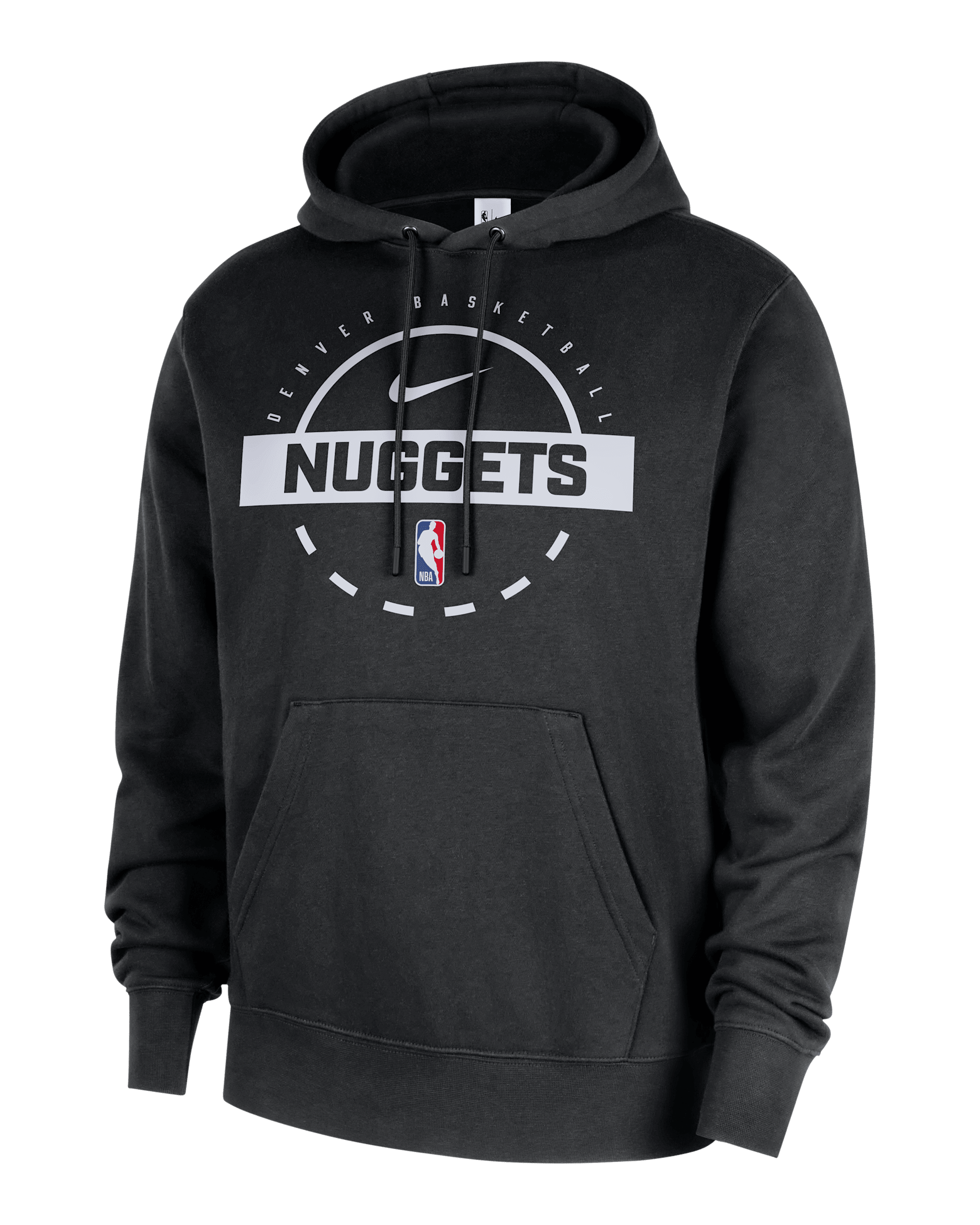 Denver Nuggets Club Men's Nike NBA Practice Pullover Hoodie - Black/White