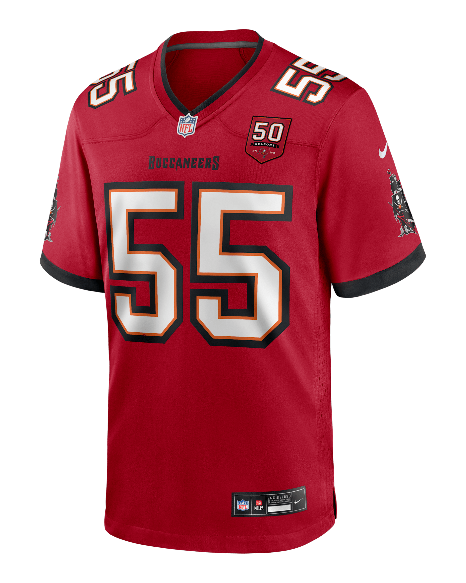 Derrick Brooks Tampa Bay Buccaneers 50th Anniversary Men's Nike NFL Game Jersey - Red