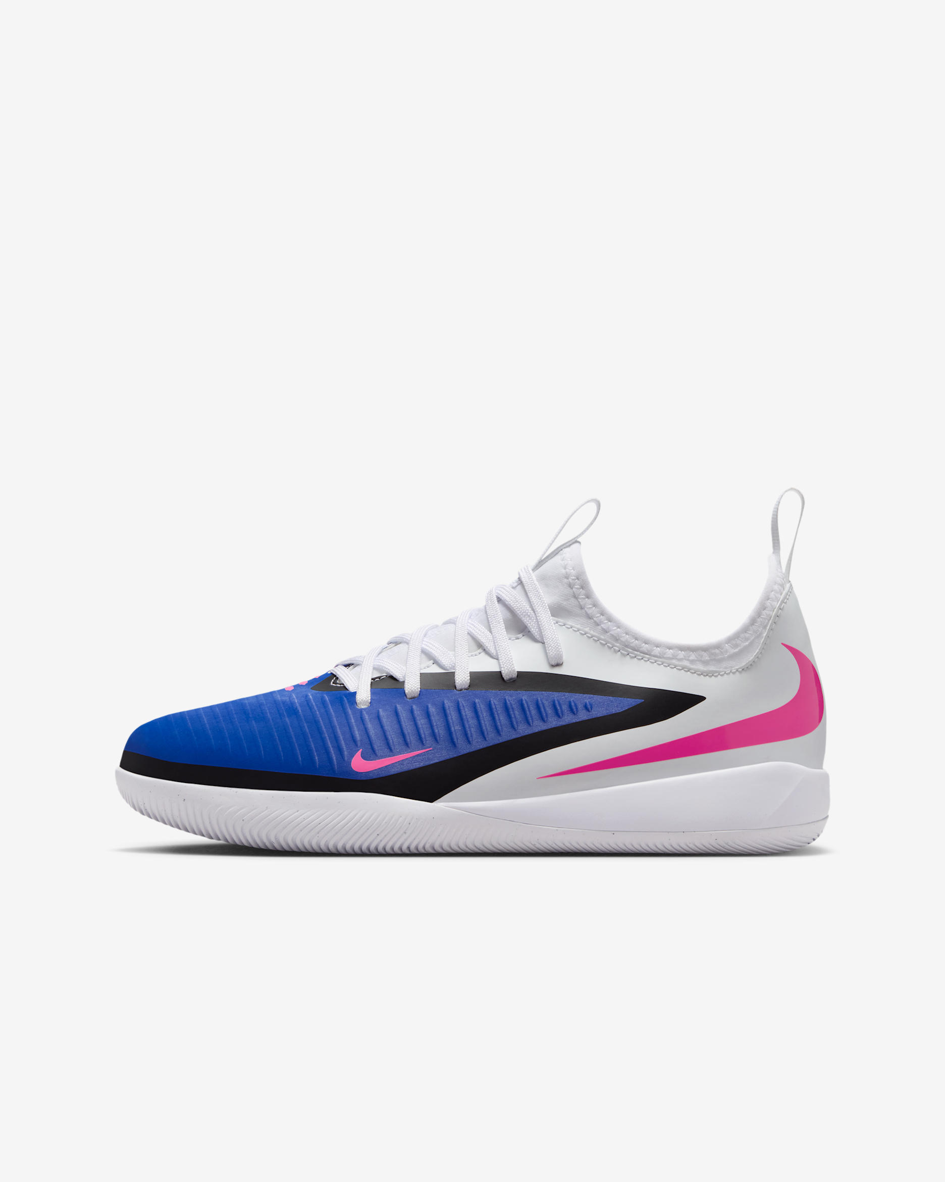Chaussure de foot en salle Nike Jr. Phantom 6 Low Academy pour ado - Racer Blue/Blanc/Pink Blast