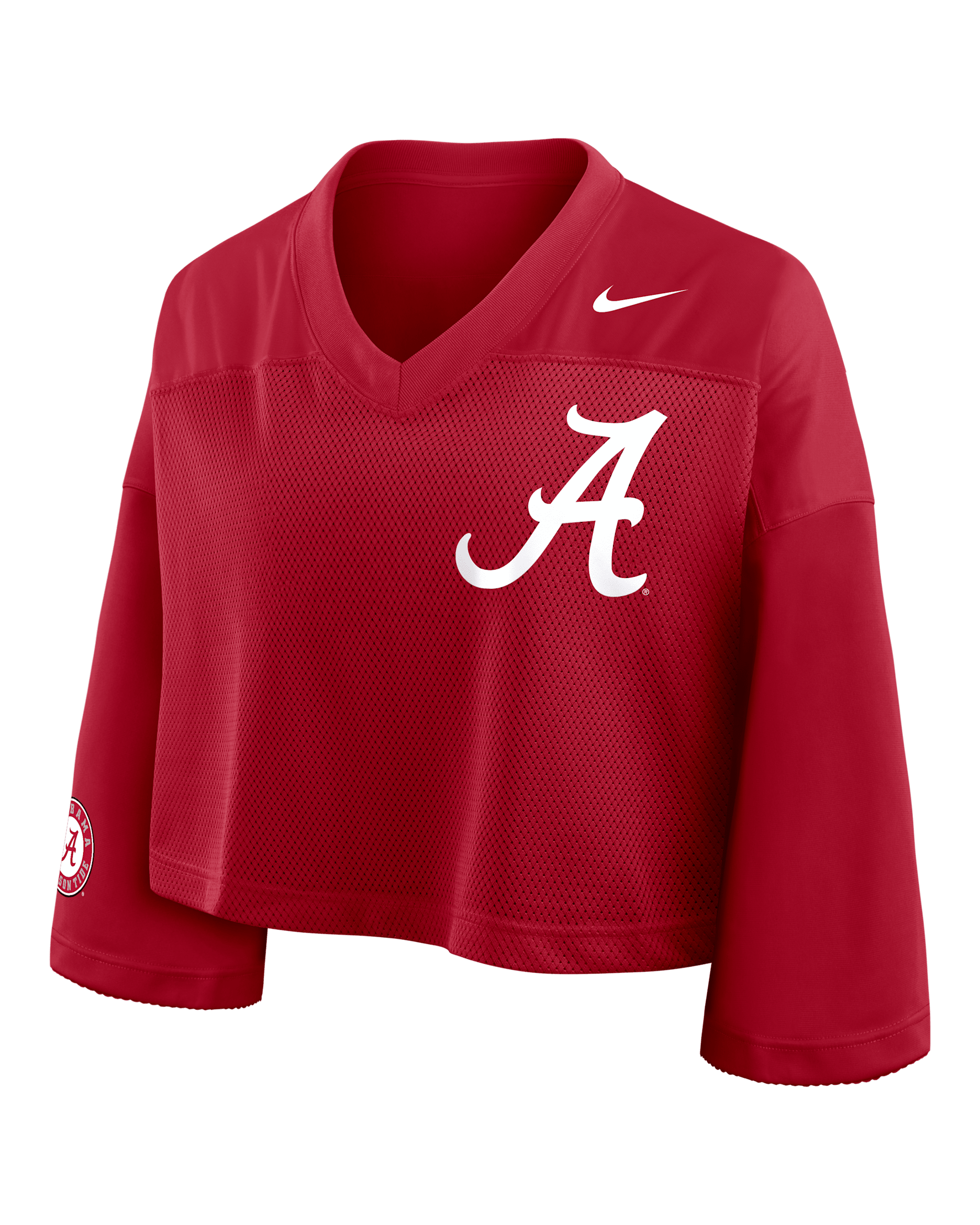 Top cropped universitario Nike Dri-FIT para mujer Alabama Jersey - Carmesí
