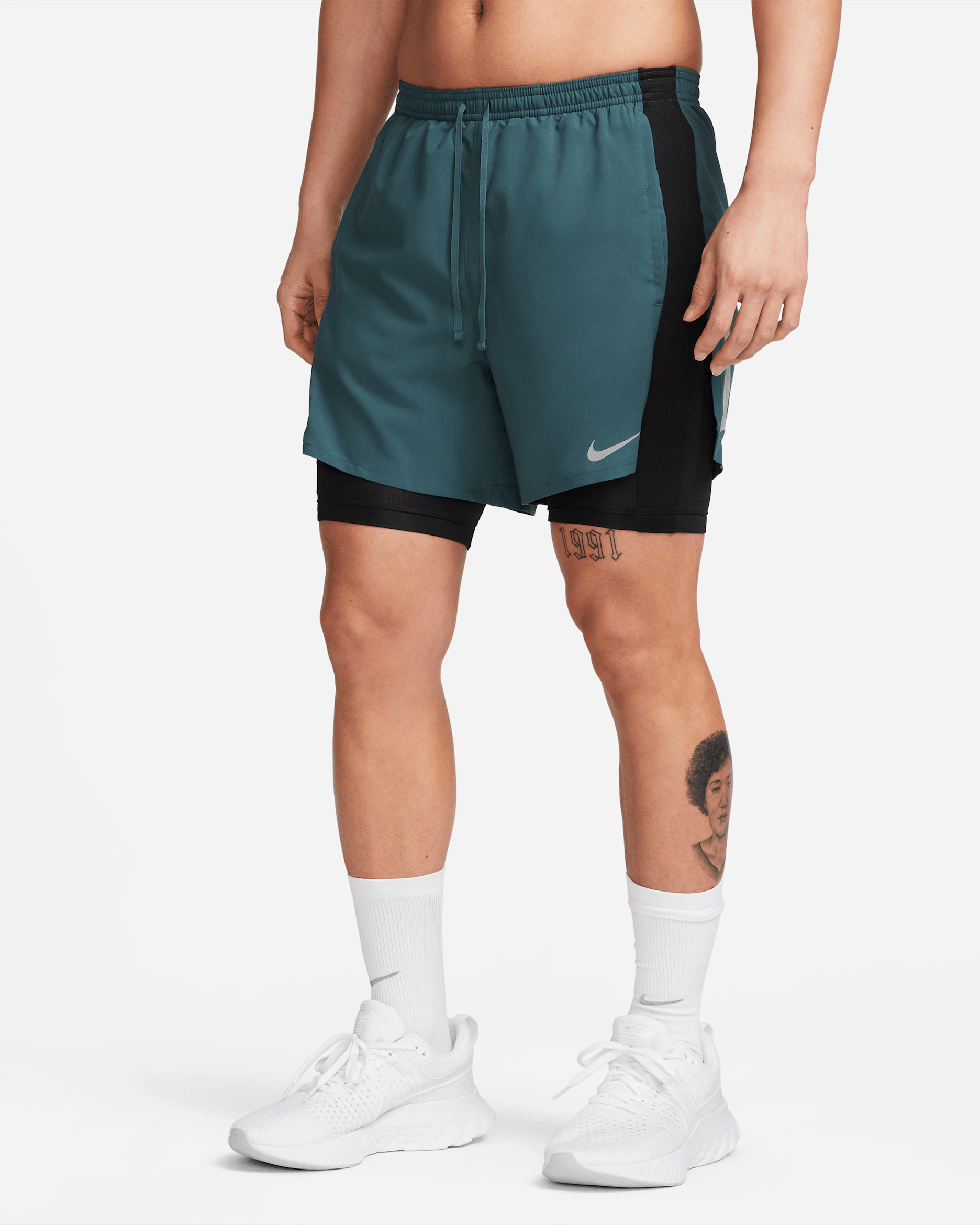 Nike Dri-FIT Run Division Stride Men's Running Shorts - Faded Spruce/Black