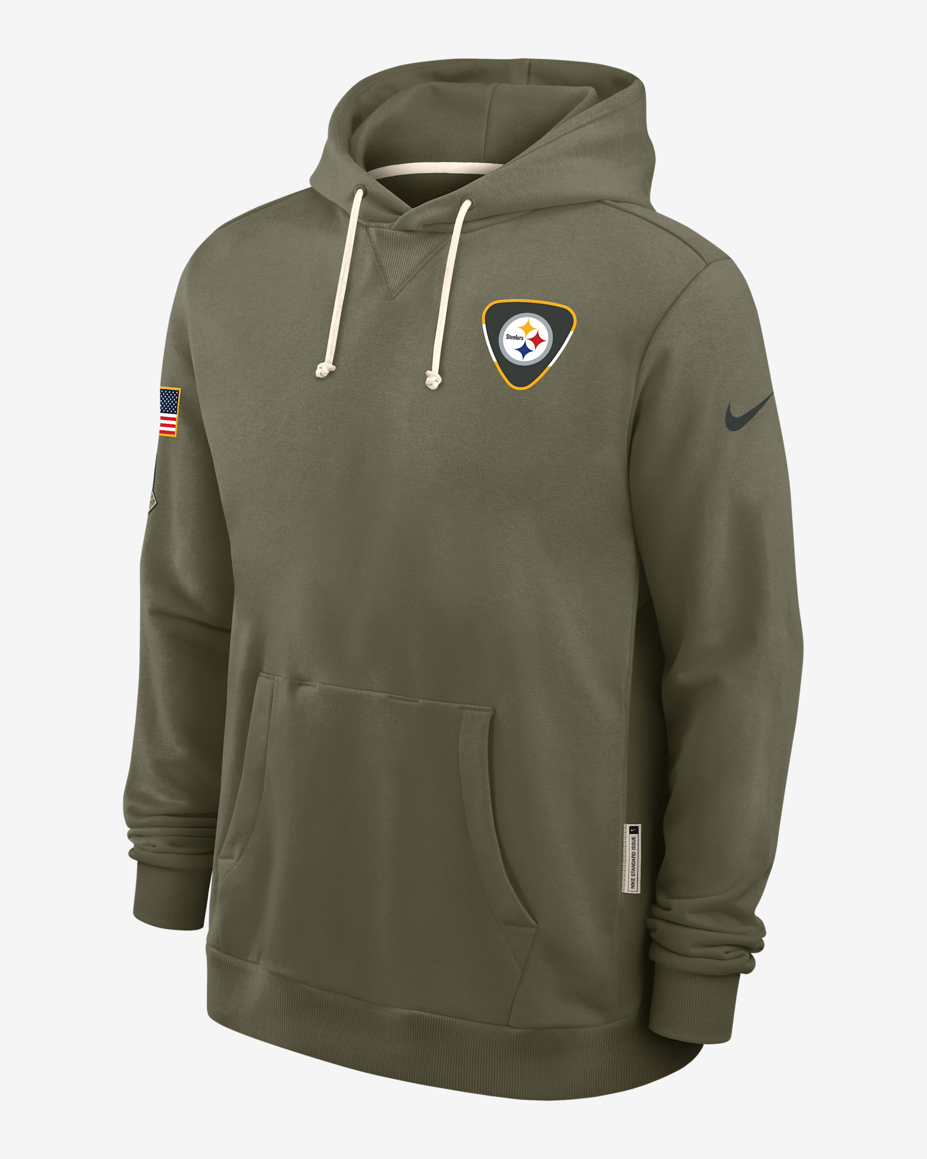 Pittsburgh Steelers Salute to Service Sideline Dominant Force Men's Nike Dri-FIT NFL Pullover Hoodie - Olive