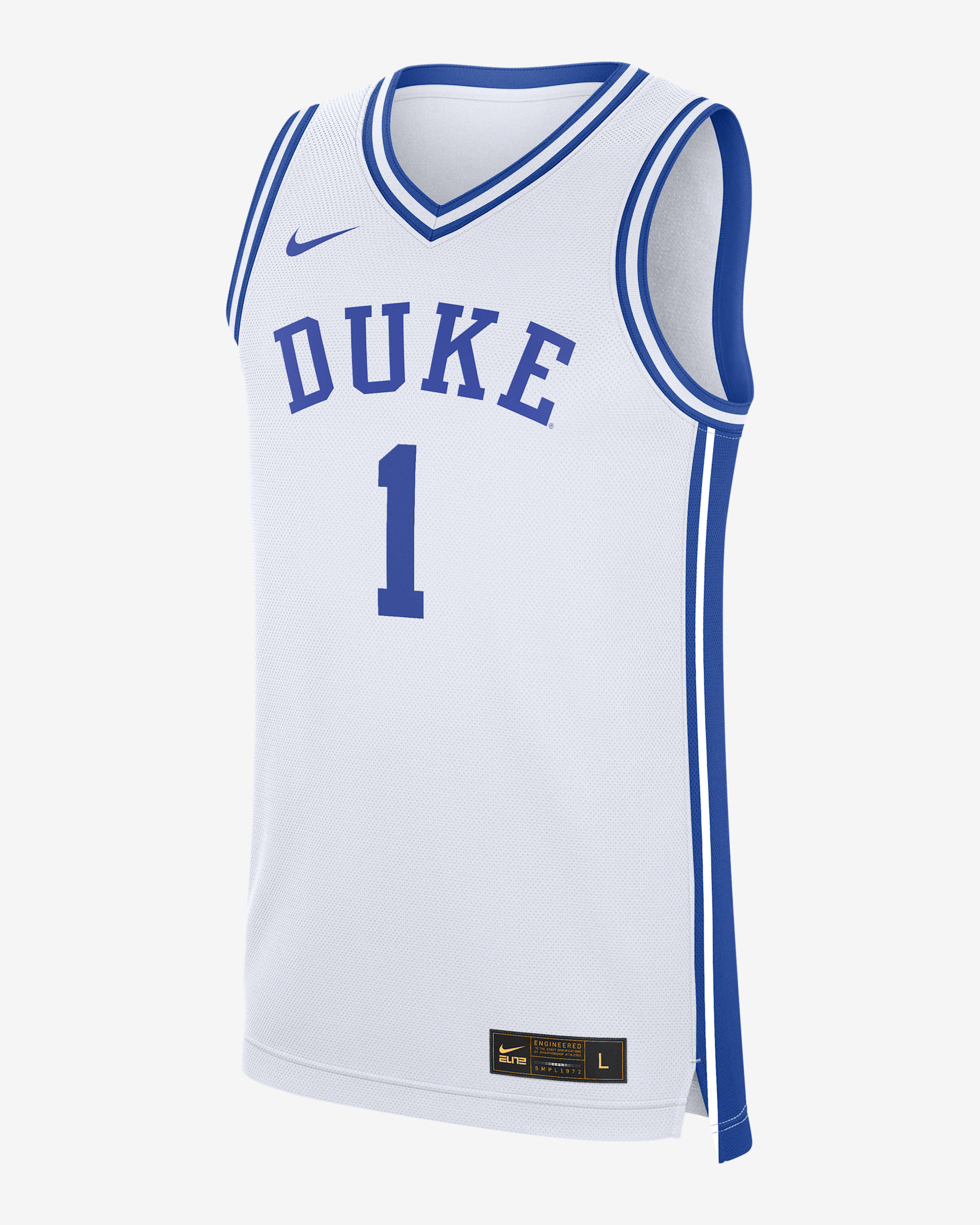 Jersey de básquetbol universitario Nike para hombre Duke Blue Devils Replica - Blanco