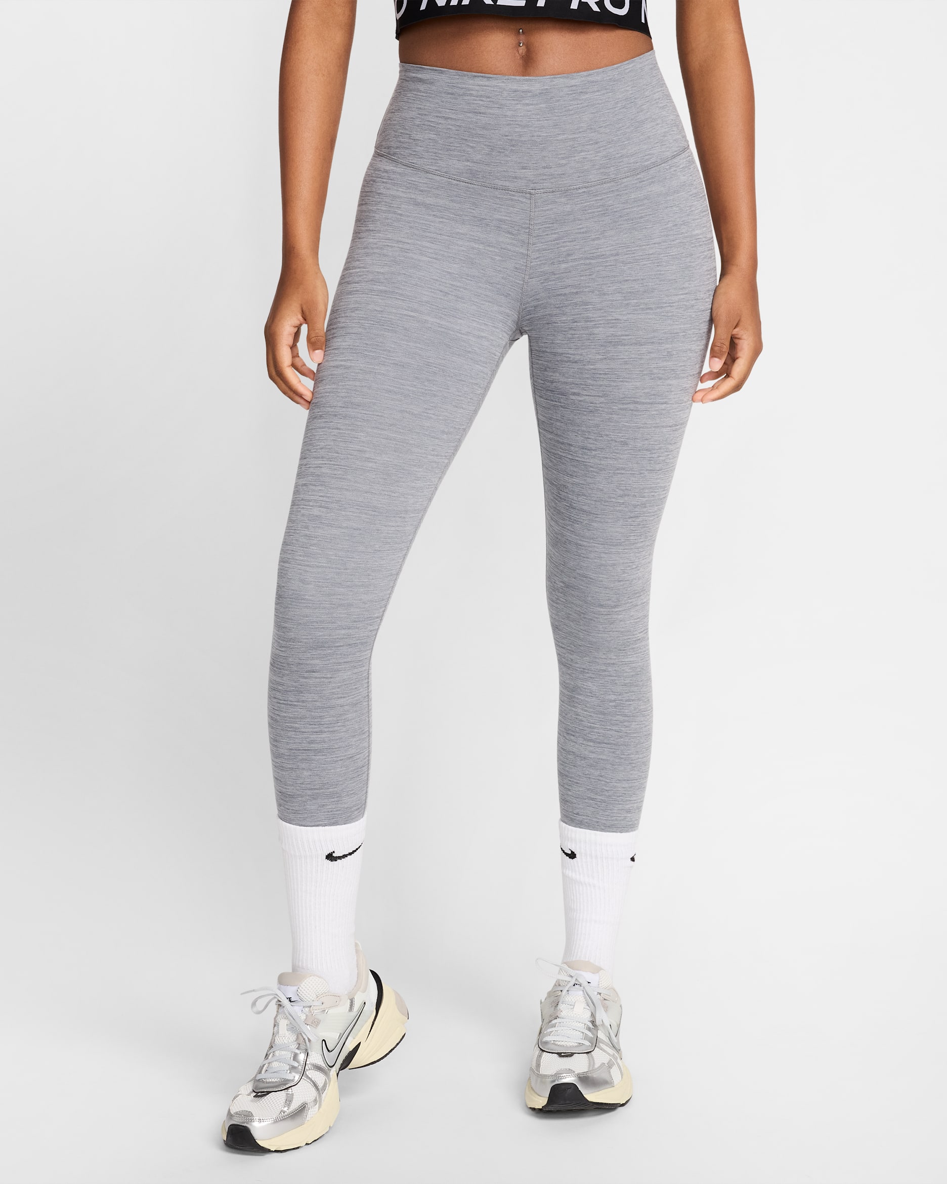 Nike One Women's High-Waisted Crop Leggings - Smoke Grey/Heather/Black