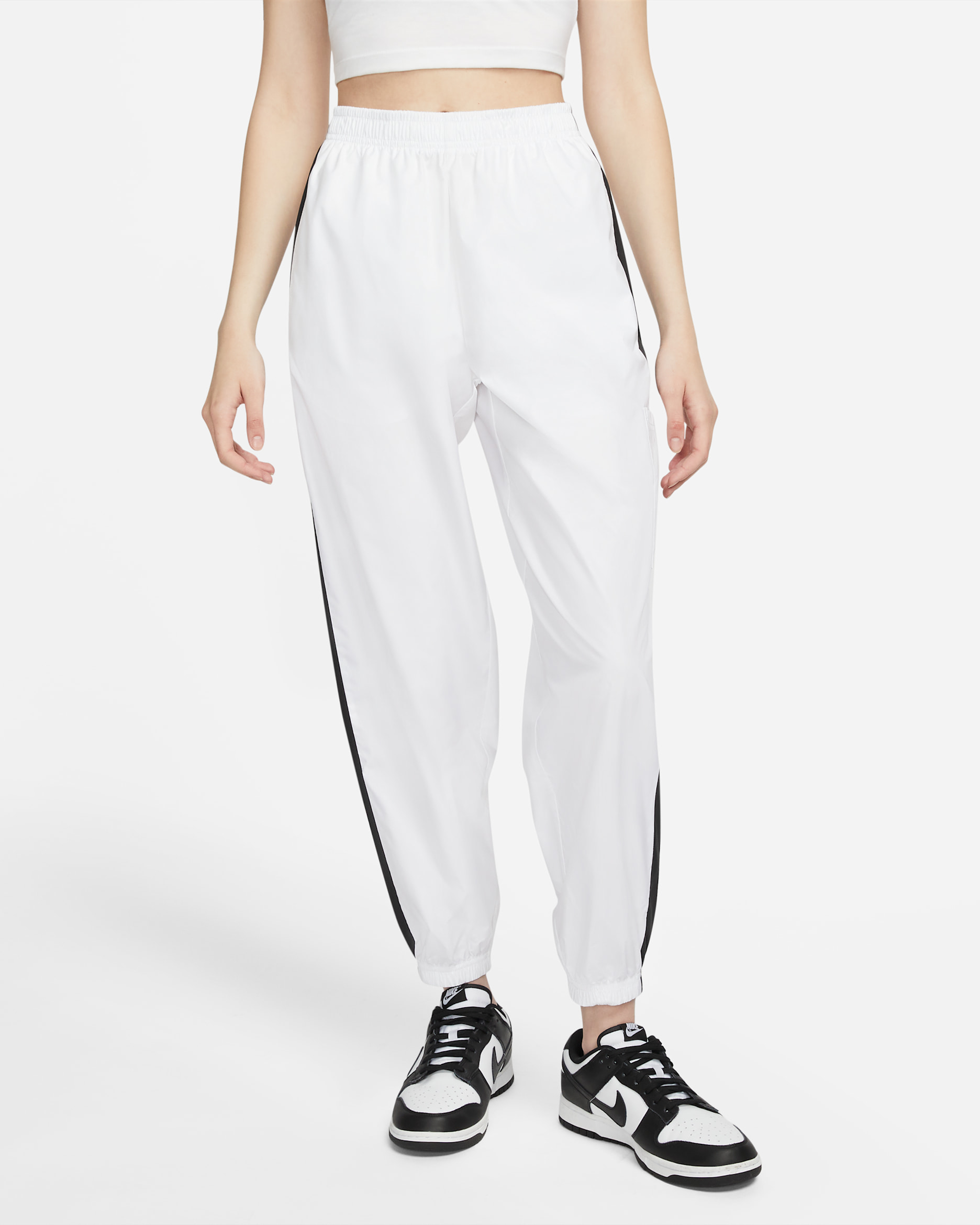 Pants de tejido Woven para mujer Nike Sportswear - Blanco/Negro/Negro