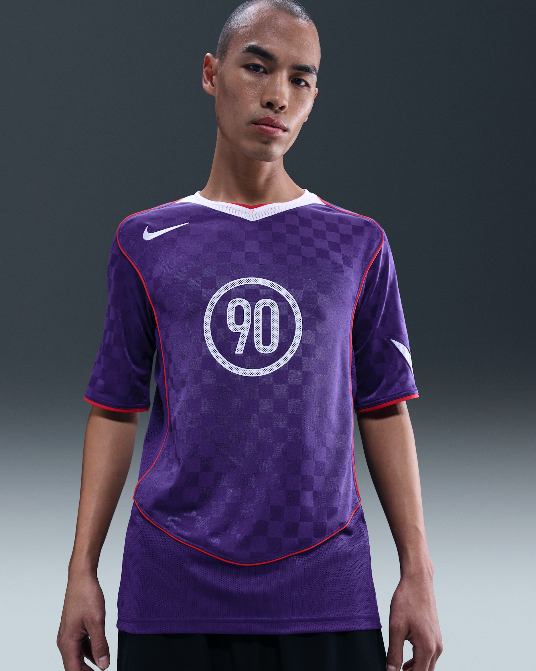 Nike Total 90 Men's Dri-FIT Short-Sleeve Football Top - Court Purple/White/Gym Red/White
